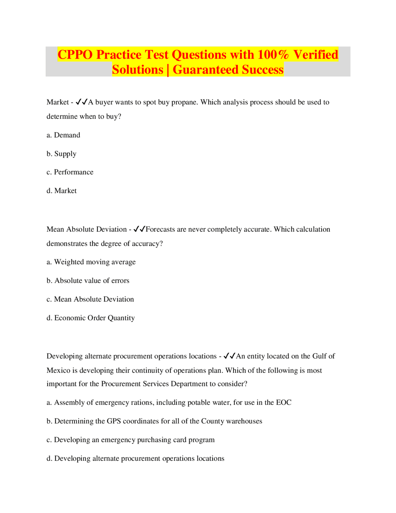 CPPO Practice Test Questions with 100% Verified Solutions | Guaranteed ...