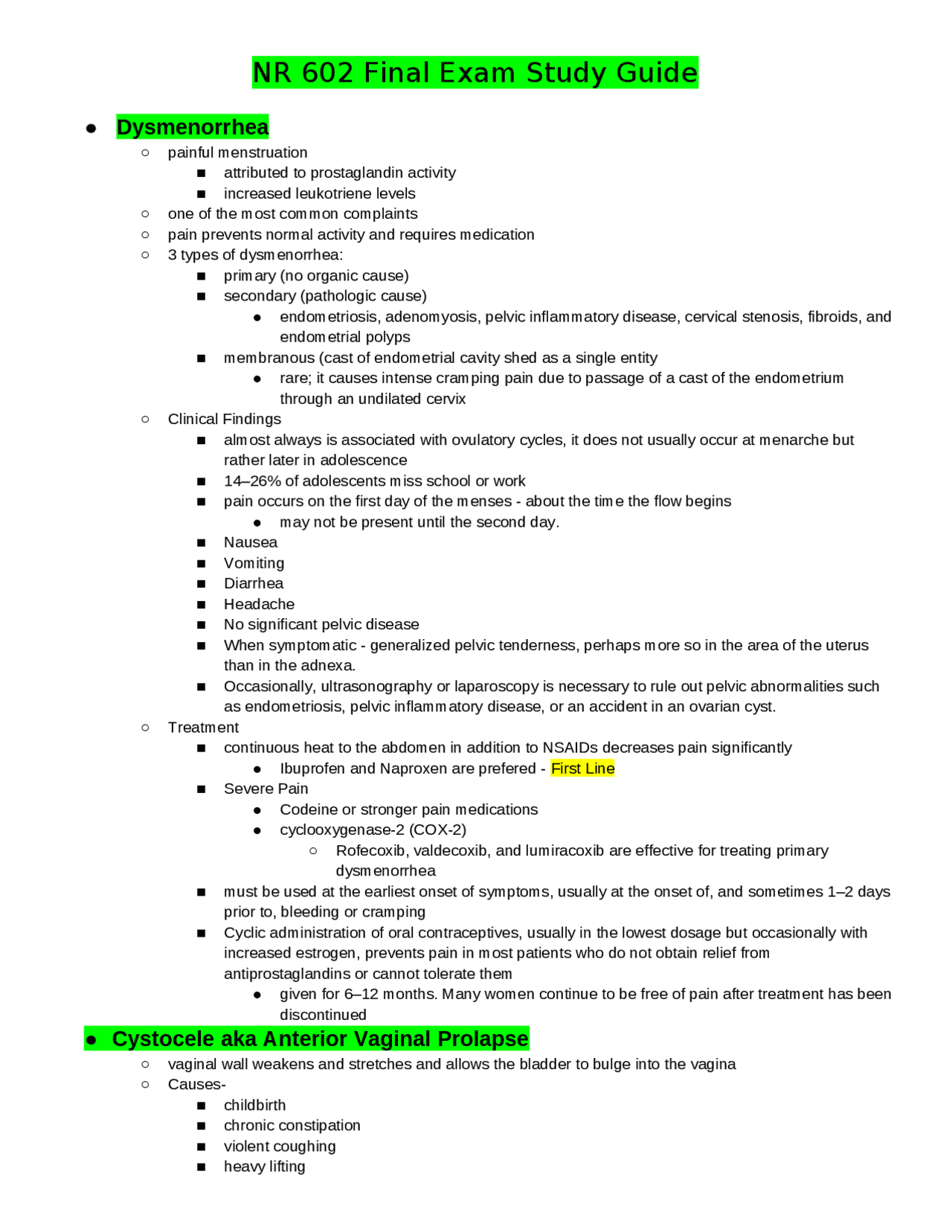 NR 602 Final Exam Study Guide / NR602 Final Exam Study Guide(V3)(New ...