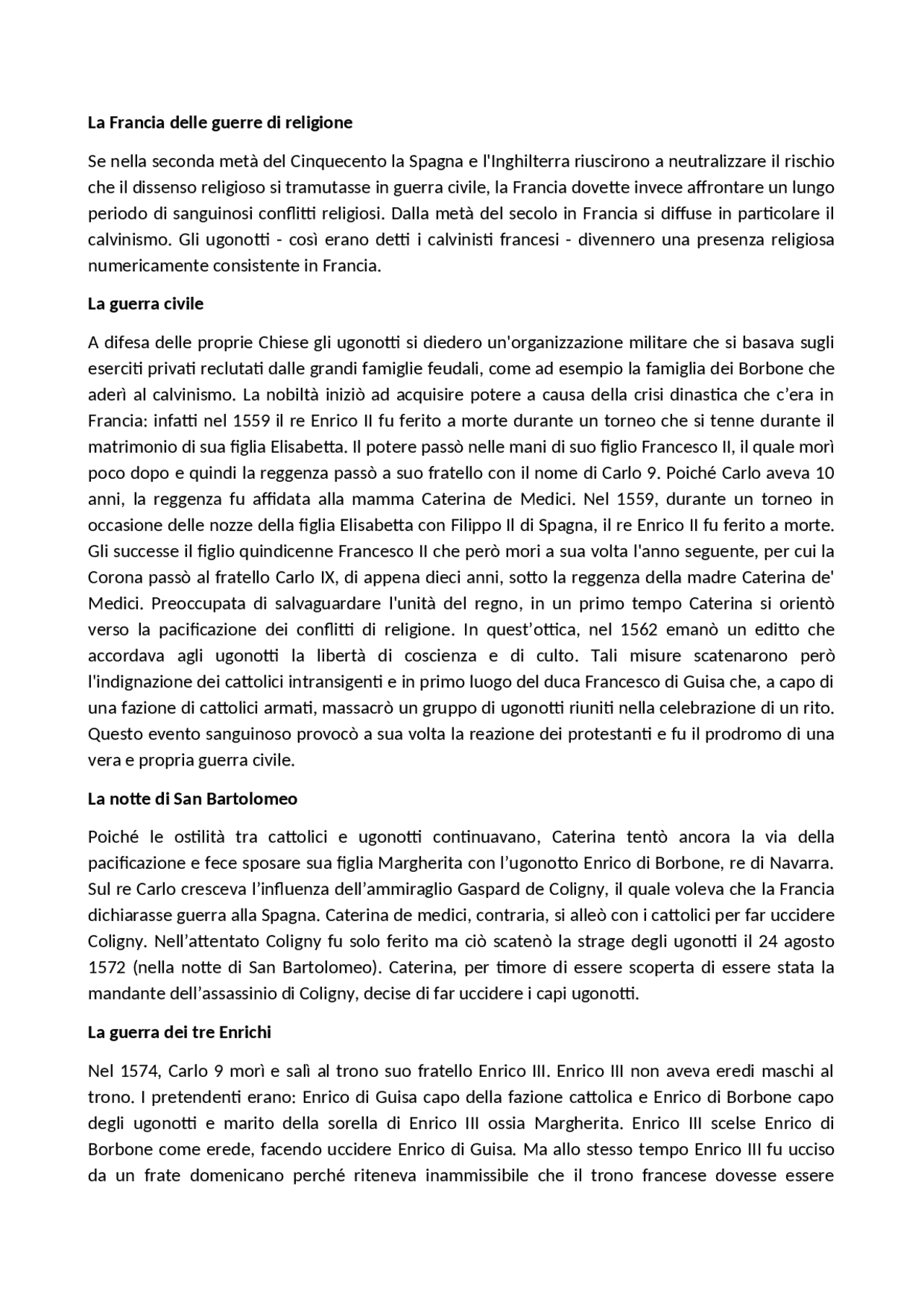 La guerra dei Trent'anni | Schemi e mappe concettuali di Storia | Docsity