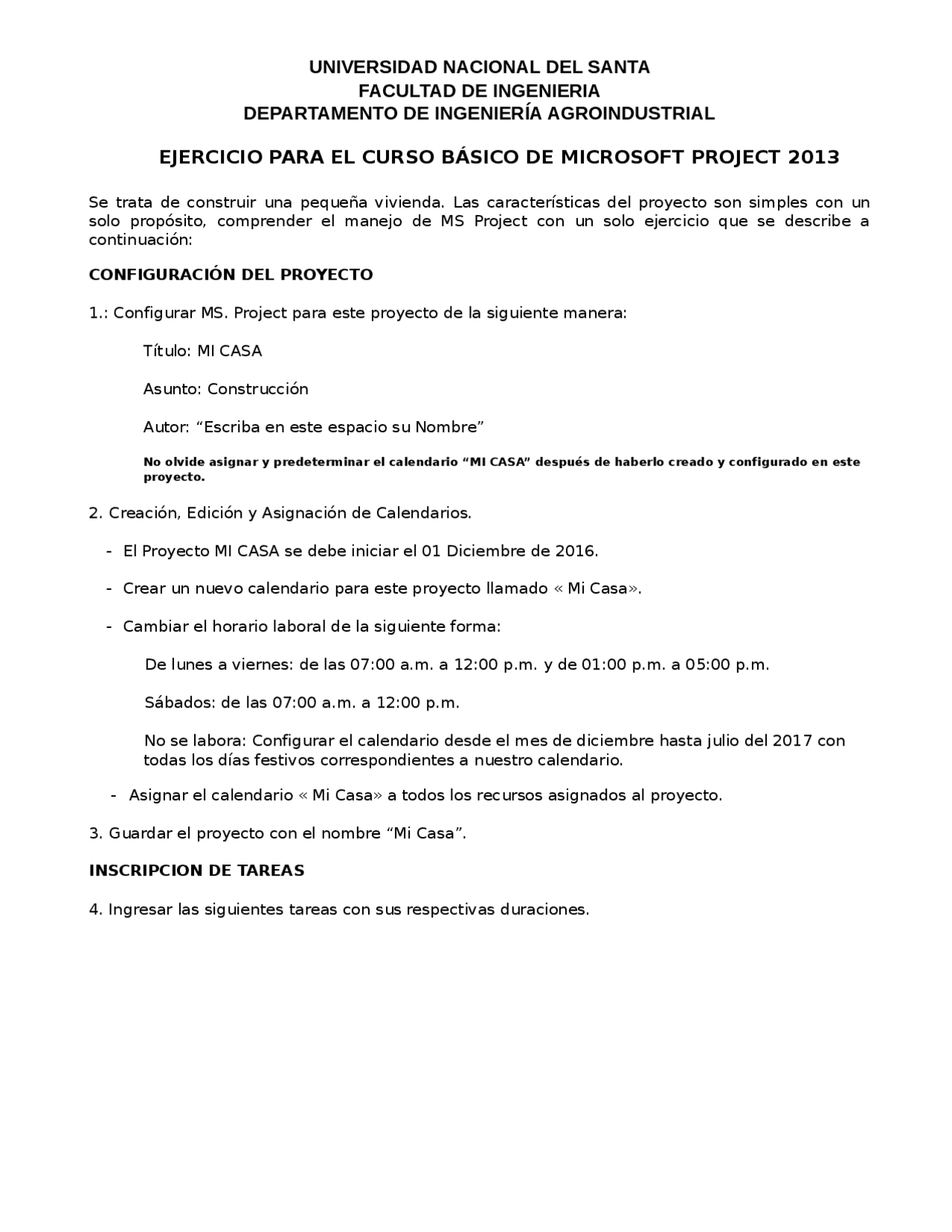 Guía para el uso de Microsoft Project 2013 en la construcción de una ...