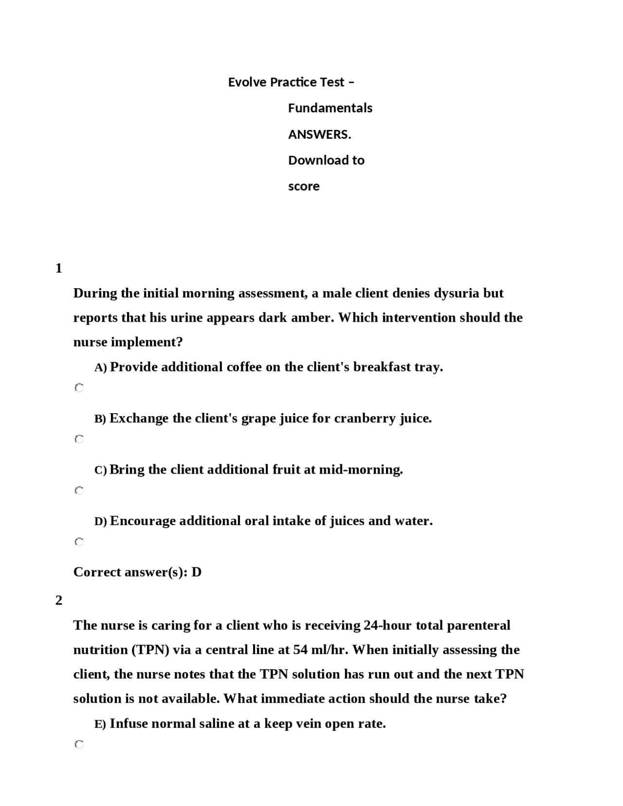 NURS3260 Exam 2: Questions & Answers (2022/2023) | Exams Nursing | Docsity