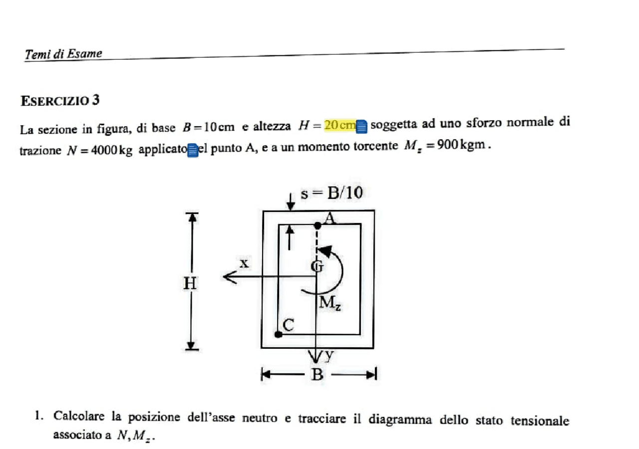 Esercizi di scienza delle costruzioni | Prove d'esame di Scienza Delle