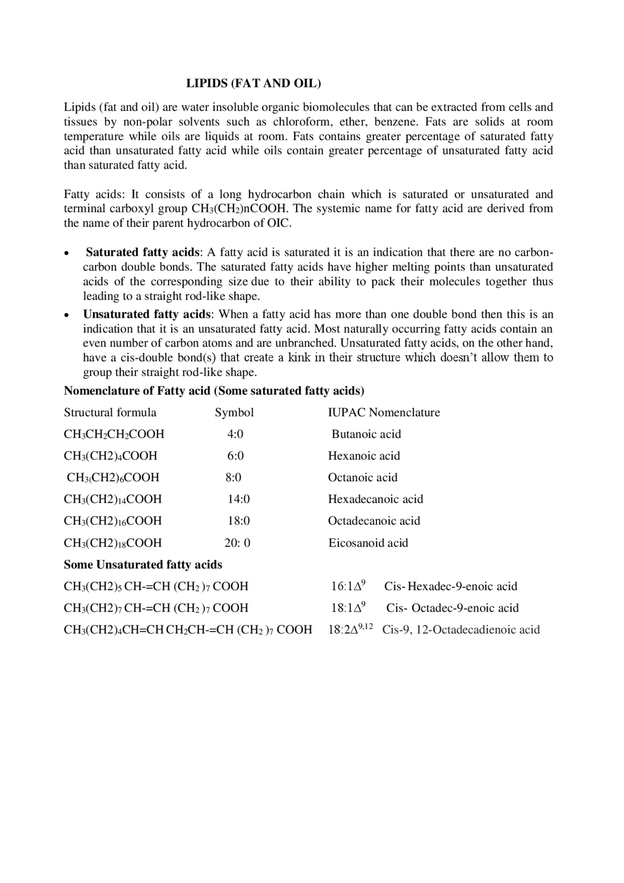 Lipid Metabolism: OXIDATION OF UNSATURATED AND SATURATED FATTY ACID ...