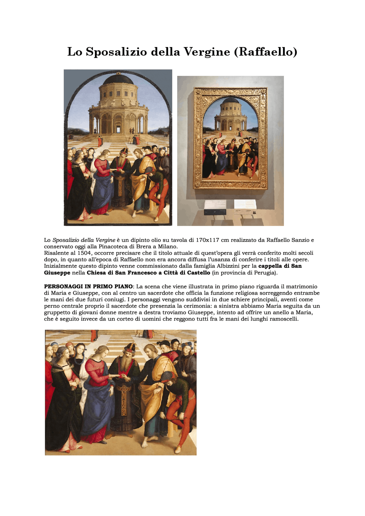 raffaello dipinse quello della vergine