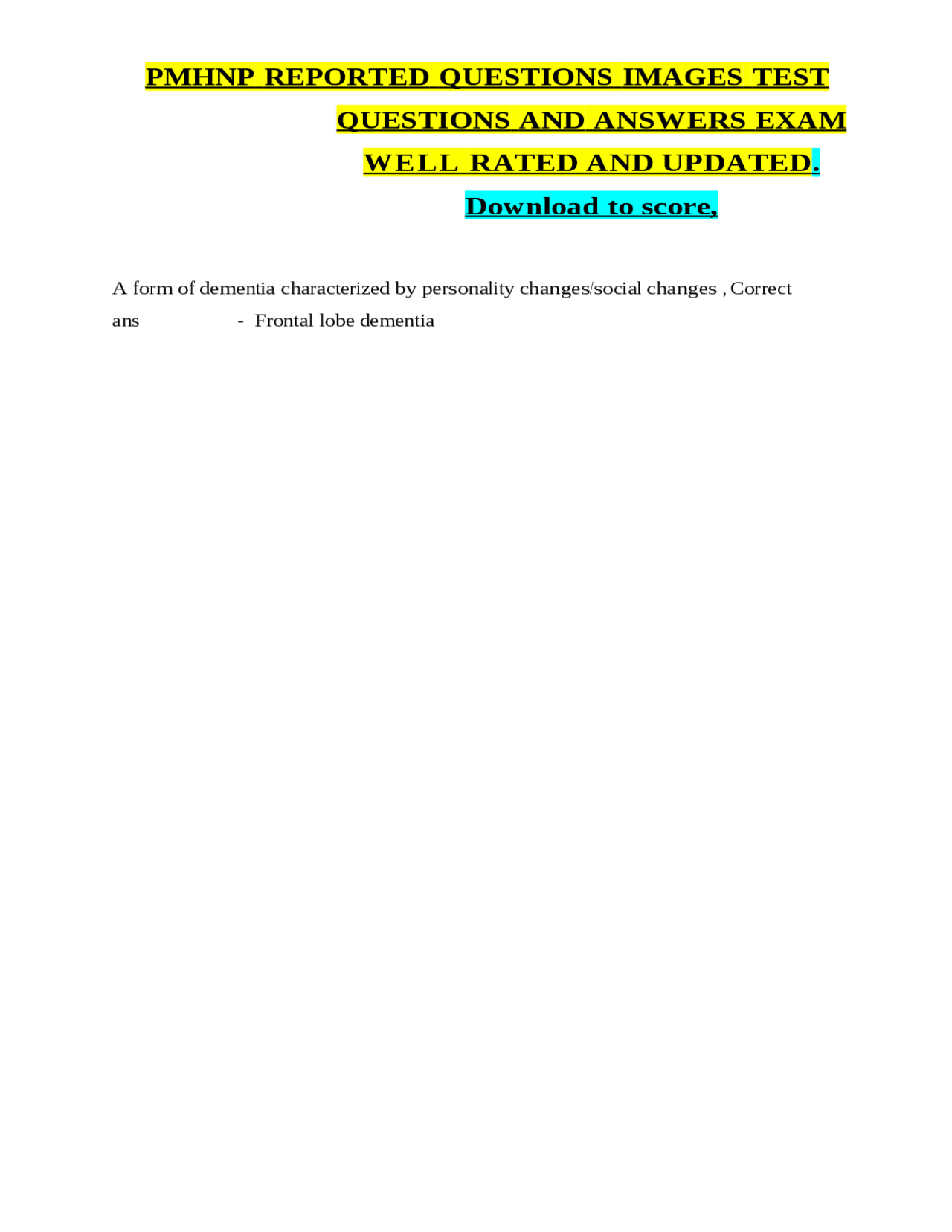 Psychiatric Nursing Practice: Case Studies and Exam Questions | Exams ...