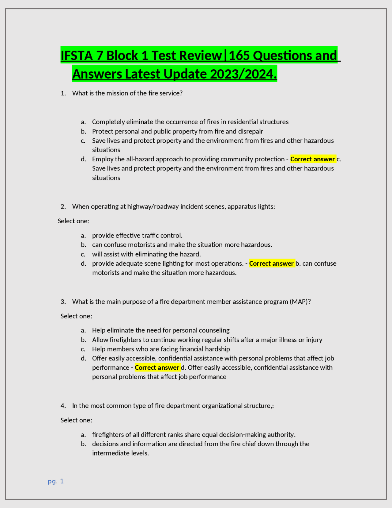 IFSTA 7 Block 1 Test Review IFSTA 7 Block 1 Test Review2024 | Exams ...