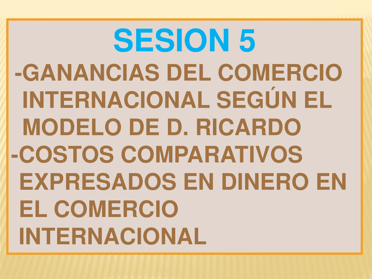 Ganancias del comercio internacional según el modelo de D. Ricardo