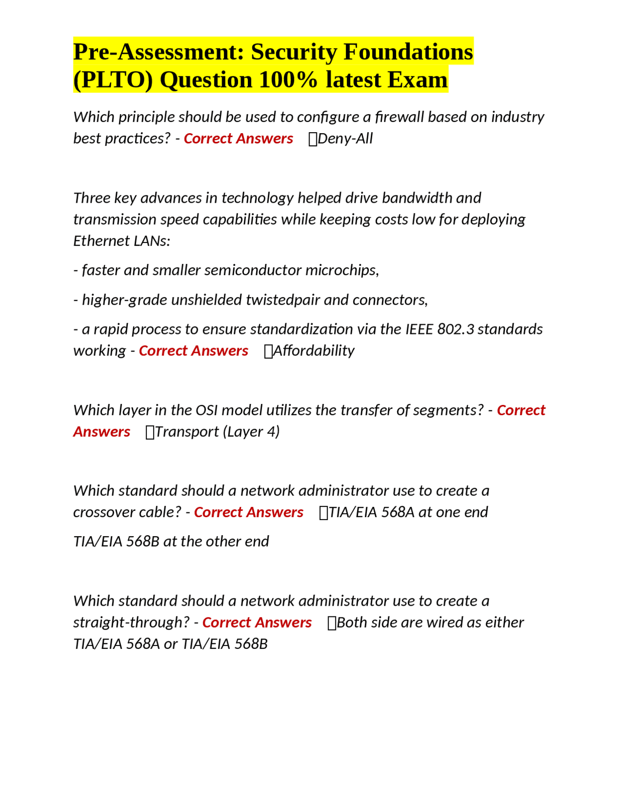 Security Foundations Pre-Assessment: Networking and Firewall ...
