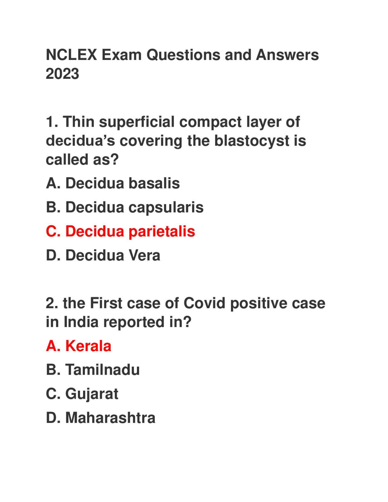 NCLEX Exam Questions and Answers for Nursing Students | Exams Nursing ...