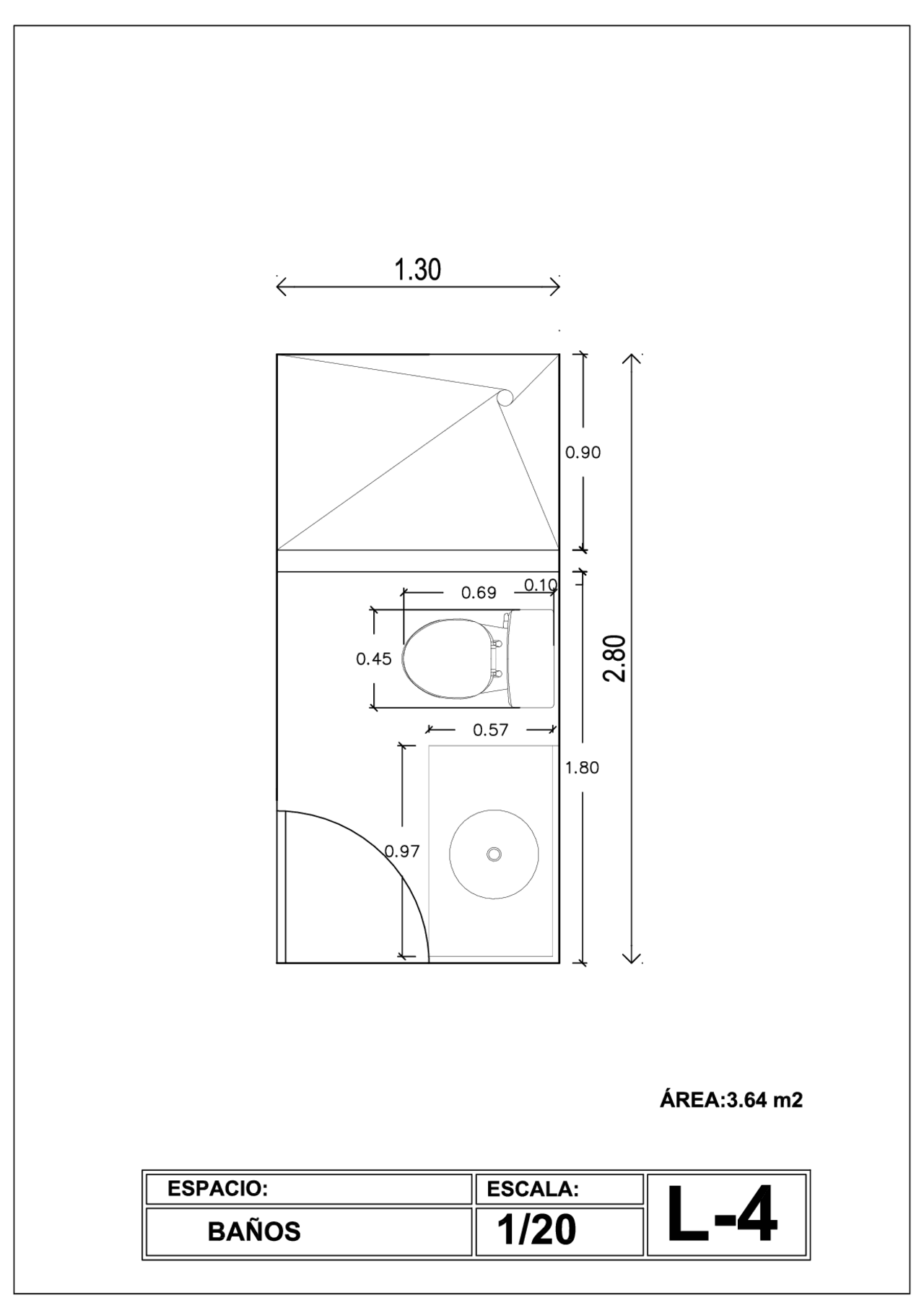 MEDIDAS MINIMAS DE BAÑOS | Apuntes de Arquitectura | Docsity