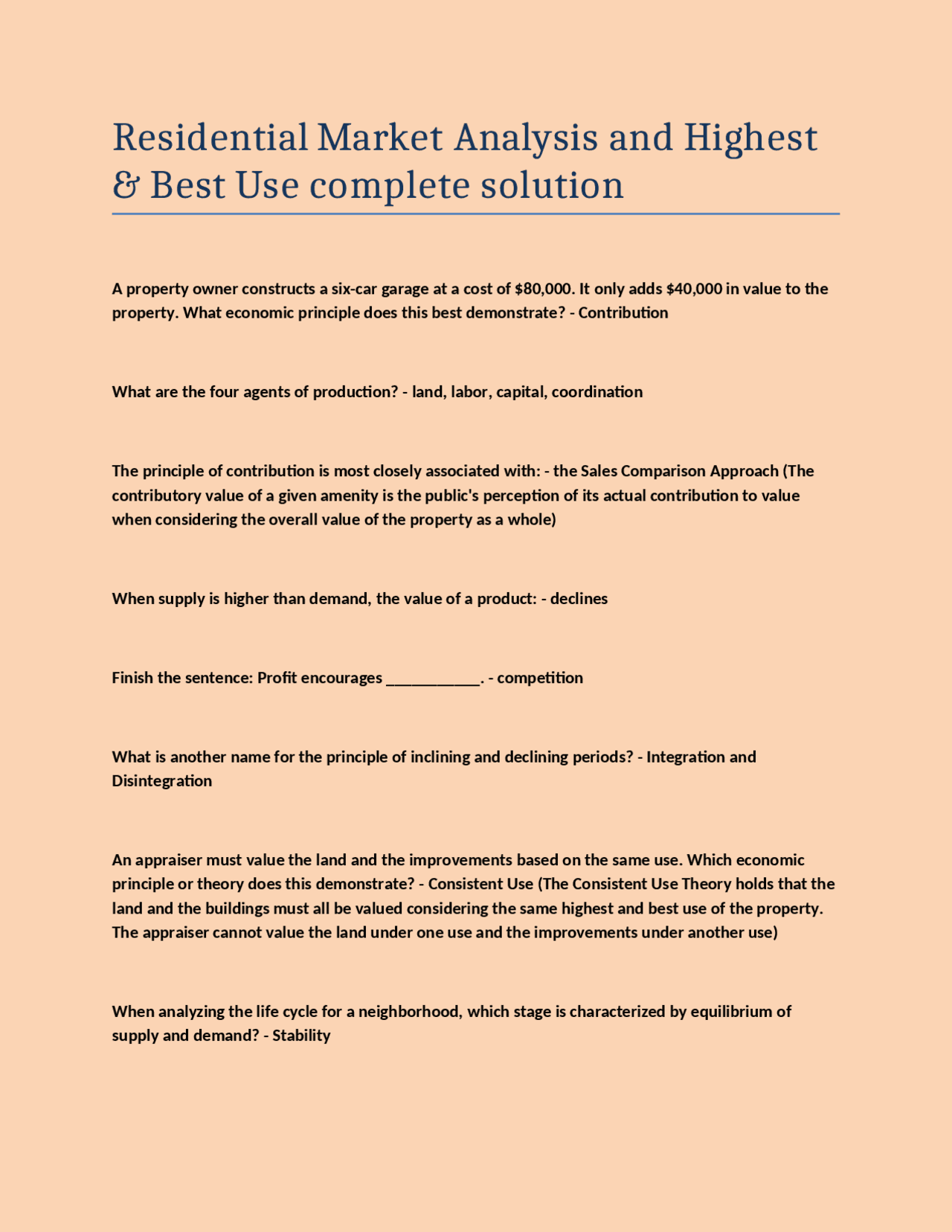 Residential Market Analysis and Highest & Best Use complete solution ...