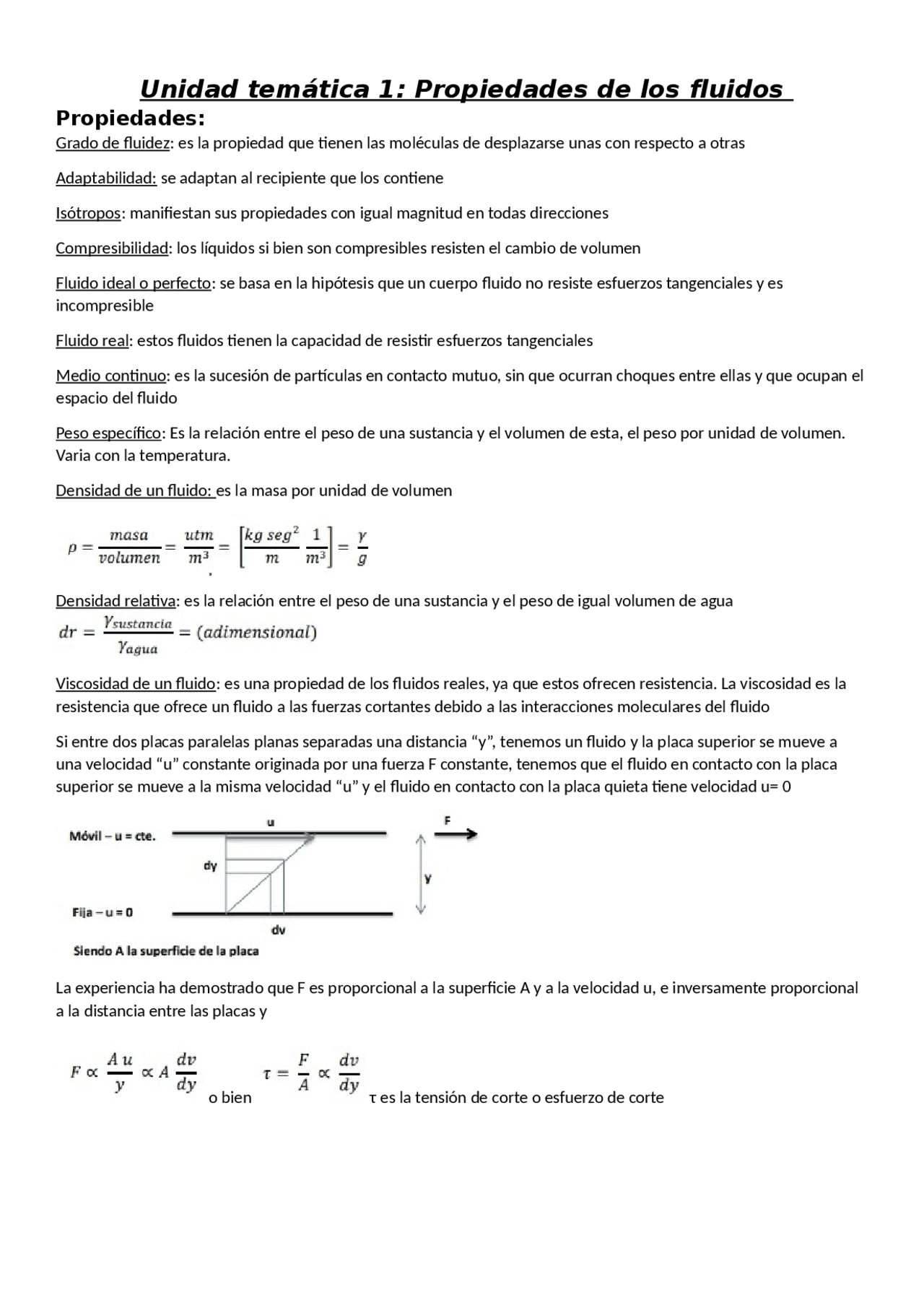 Propiedades de los fluidos y hidrostática: viscosidad y presión ...