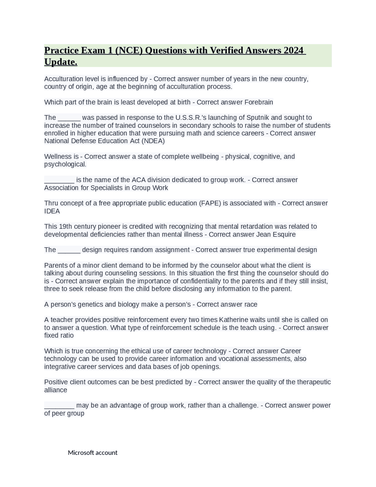 Practice Exam 1 Nce Questions With Verified Answers 2024 Update Exams Company Secretarial Practice Exam 1 Nce Questions With Verified Answers 2024 Update Exams Company Secretarial