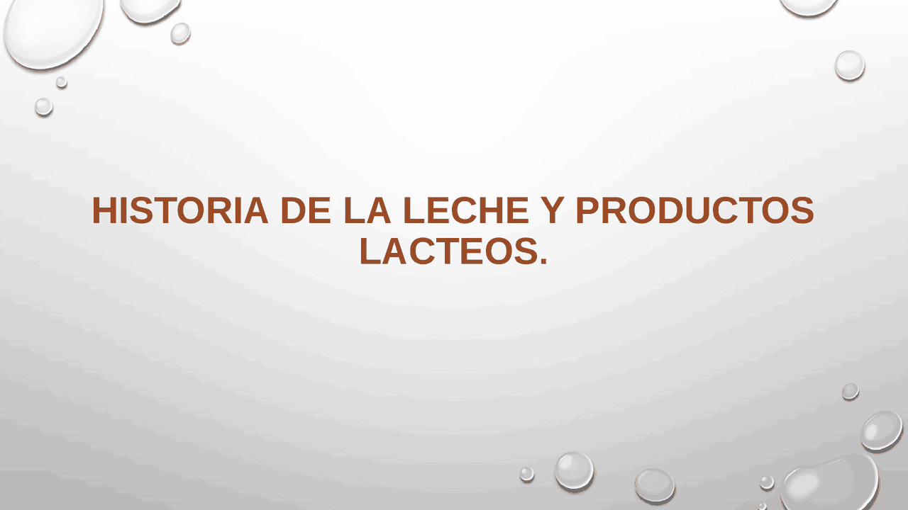 historia de la leche y productos lacteos | Diapositivas de Biología