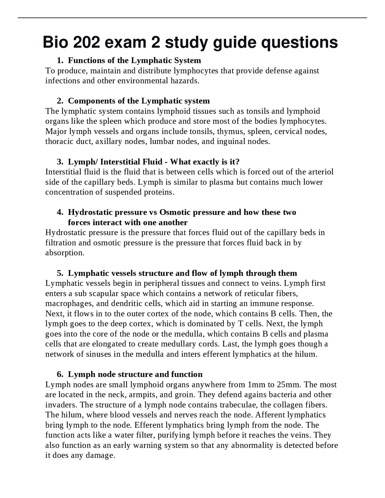 Bio 202 exam 2 study guide questions | Study Guides, Projects, Research ...