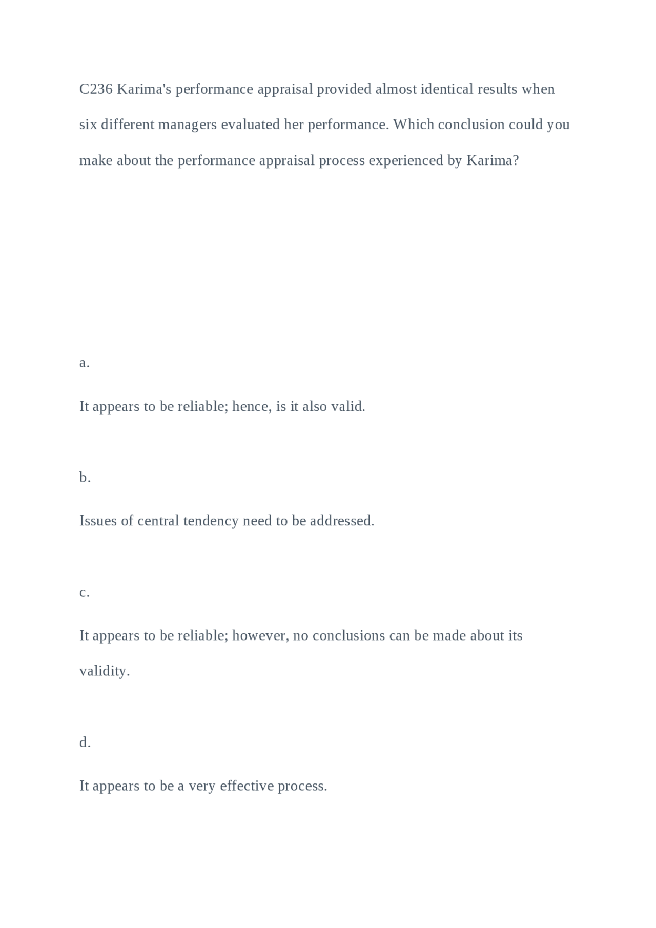 Performance Appraisal Reliability and Validity: An Analysis of Karima's ...