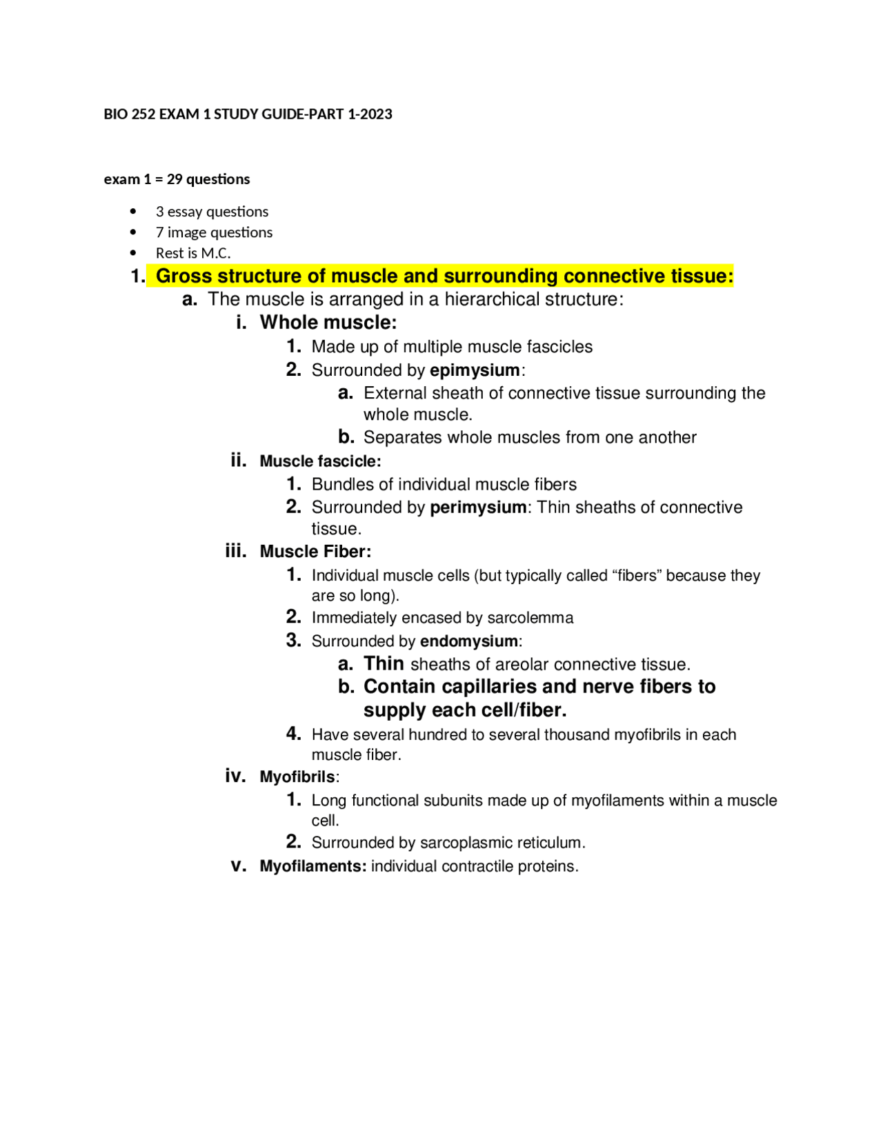 BIO 252 EXAM 1 STUDY GUIDE-PART 1 Chamberlain college of nursing ...