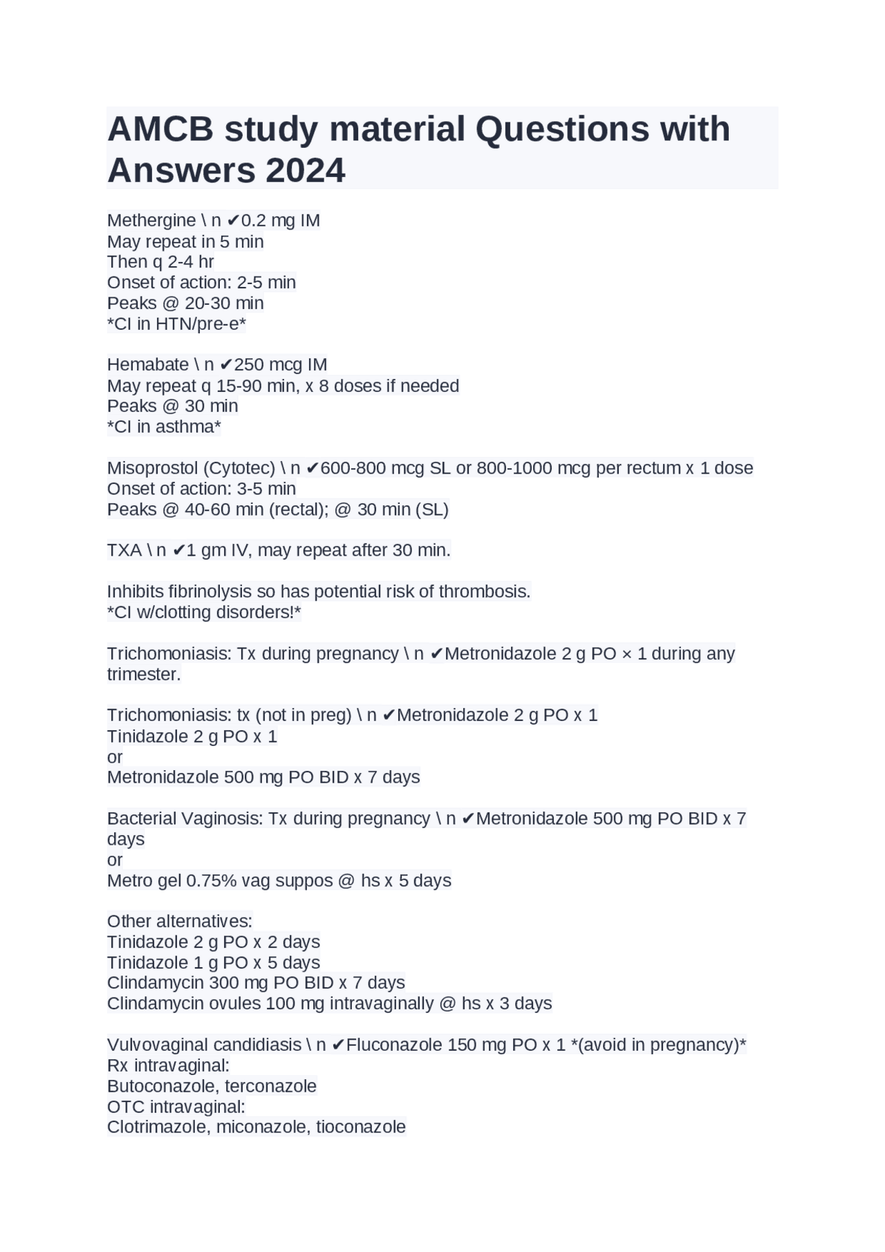 AMCB study material Questions with Answers 2024 | Exams Nursing | Docsity