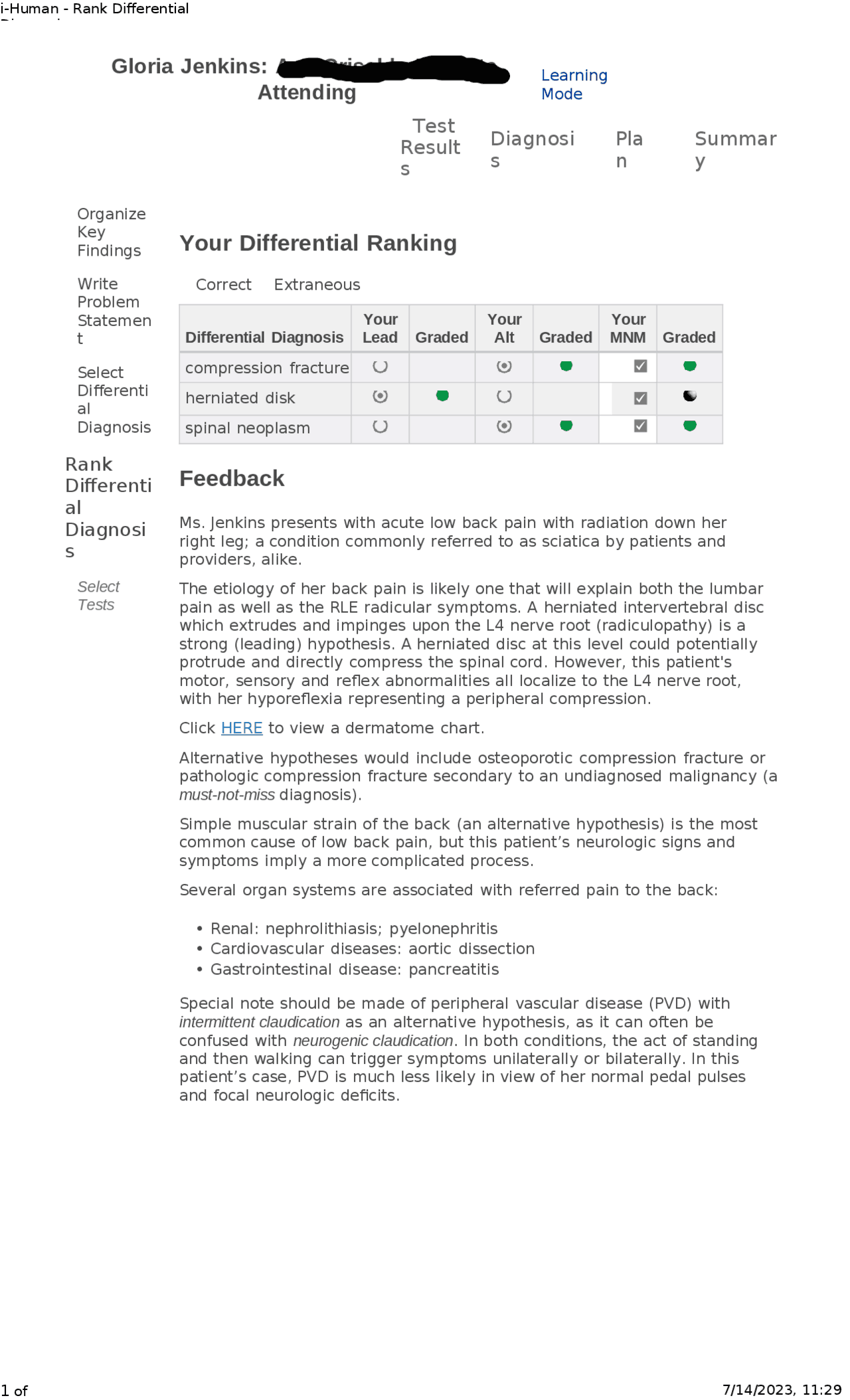 NRNP 6560 i-Human Gloria Jenkins- Rank Differential Diagnosis ...