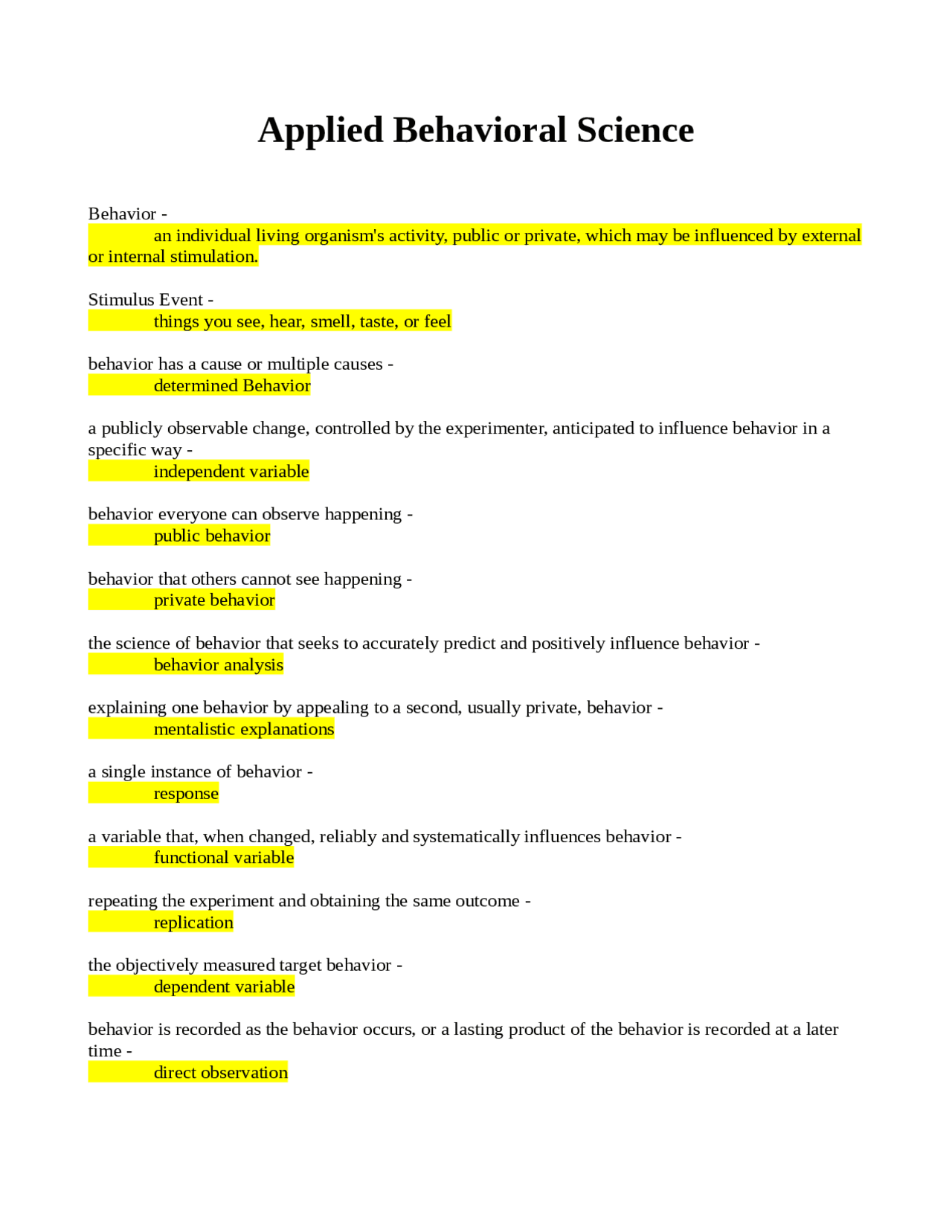 Applied Behavioral Science Applied Behavioral Science. | Exams ...