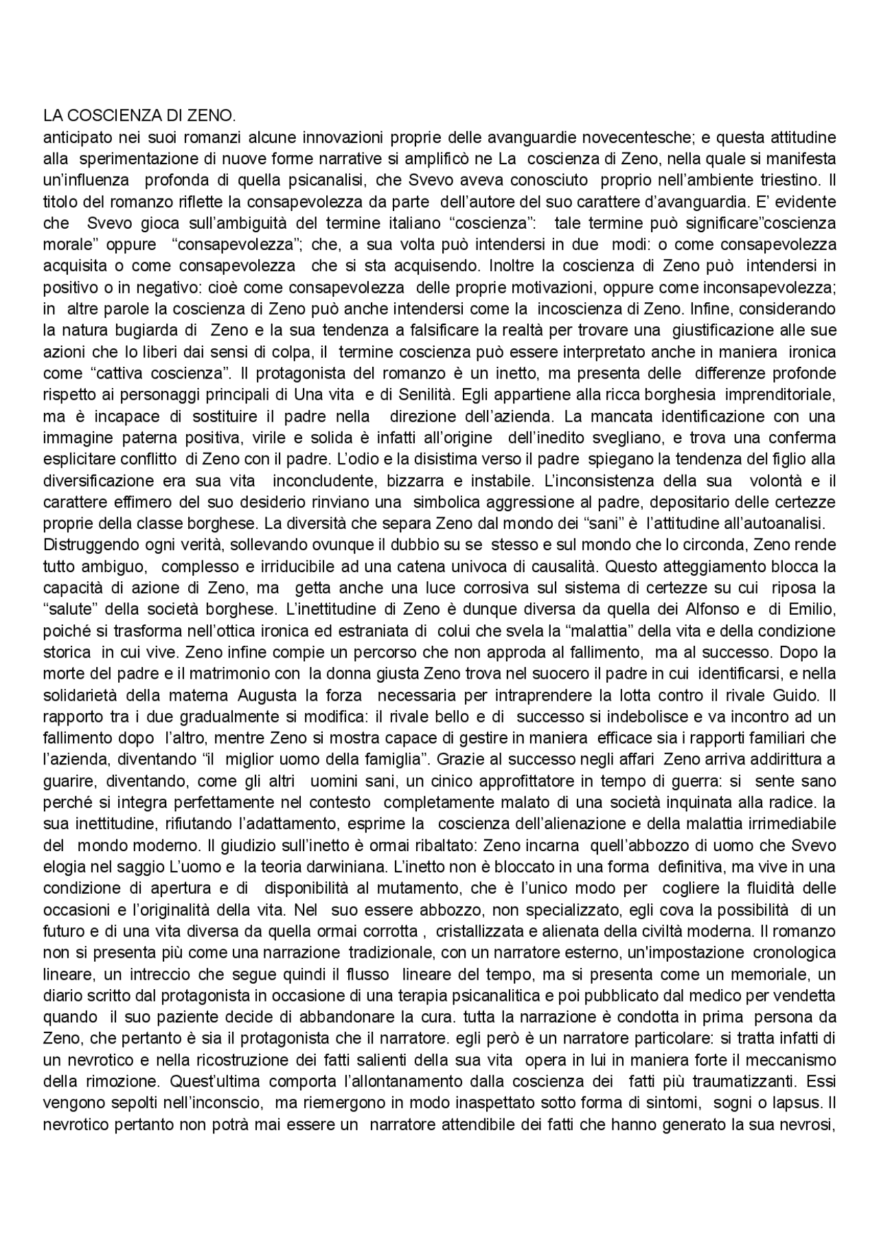 chi ha scritto la coscienza di zeno