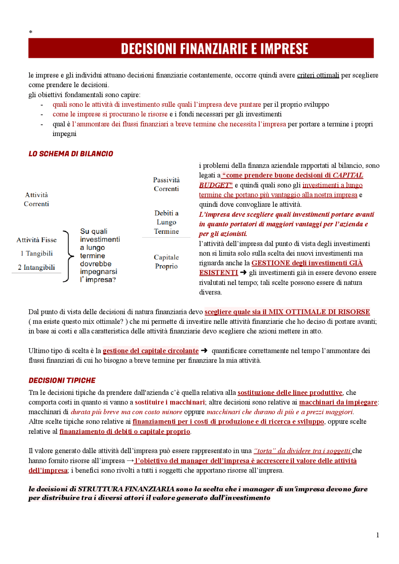 corso di finanza aziendale | Appunti di Finanza Aziendale | Docsity