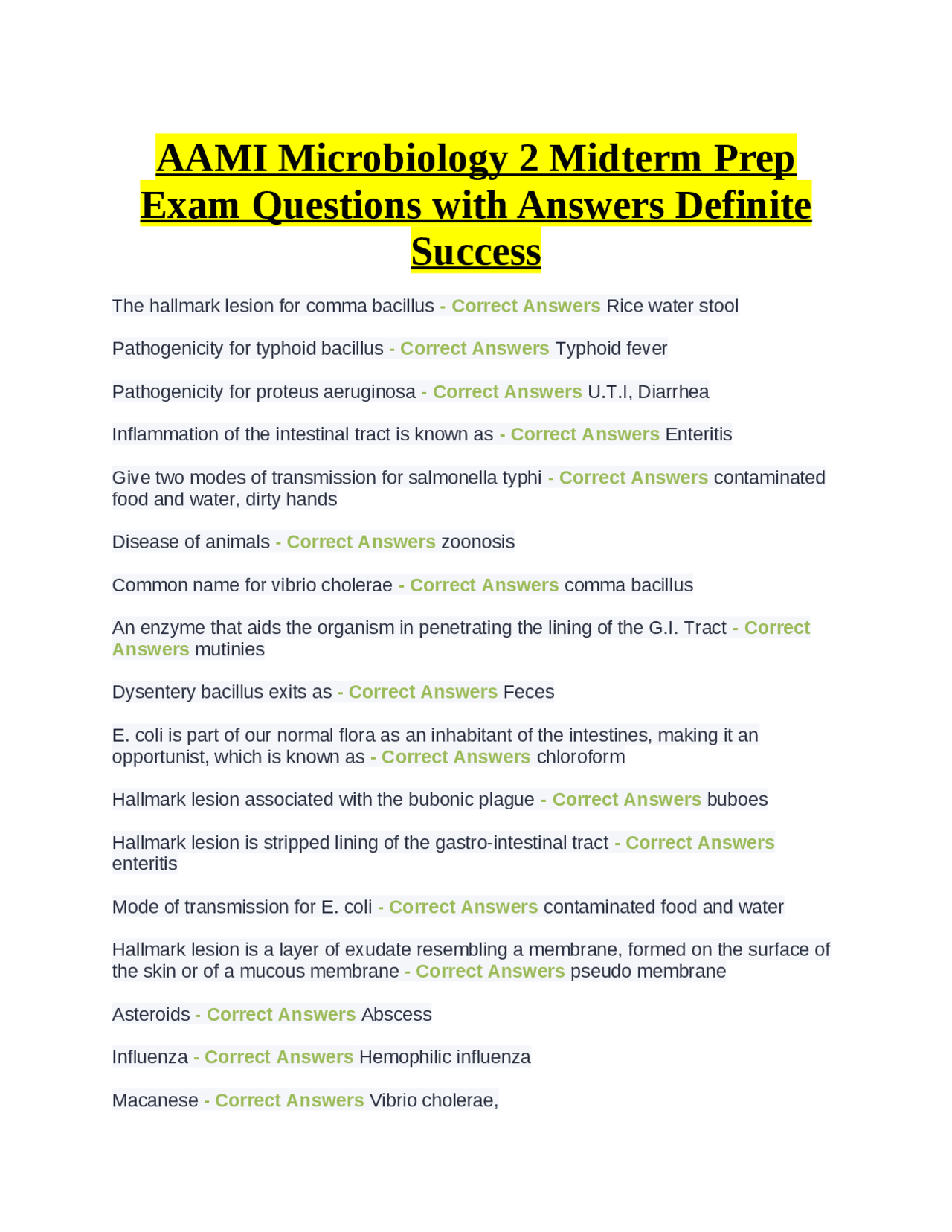 Microbiology 2 Midterm Exam Preparation: Key Questions and Answers ...
