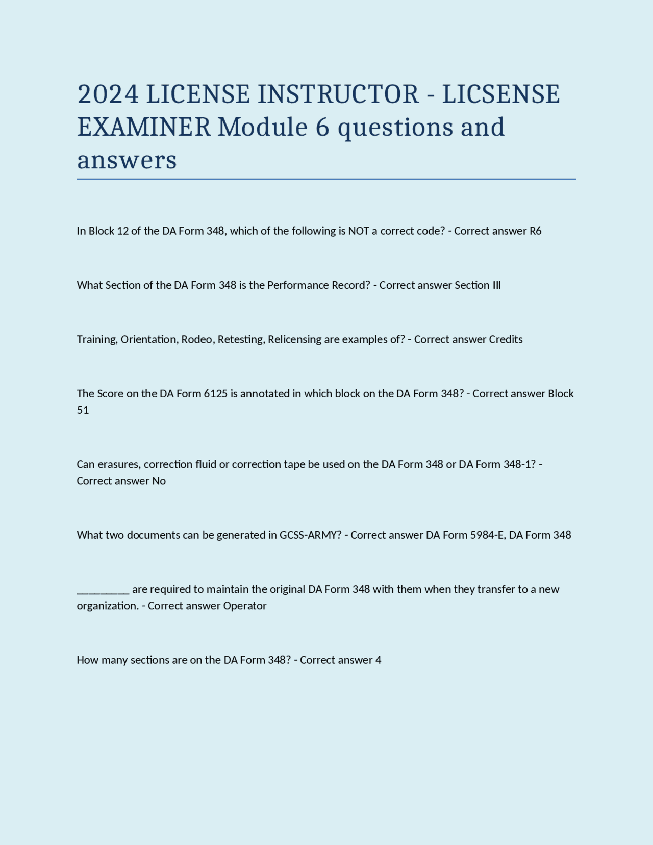 da-form-348-exam-answers-for-license-instructor-module-6-exams-nursing-docsity
