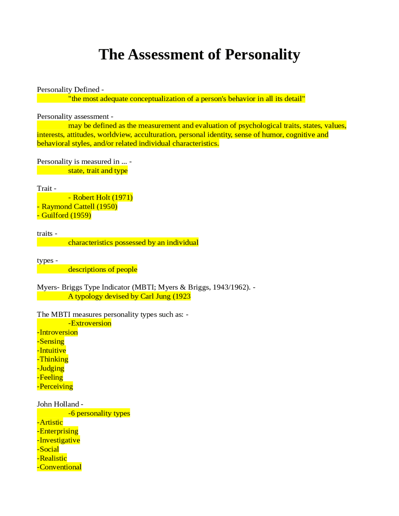 Personalysis Test Personality Assessment: Types, Measurement, and Theories | Exams ...