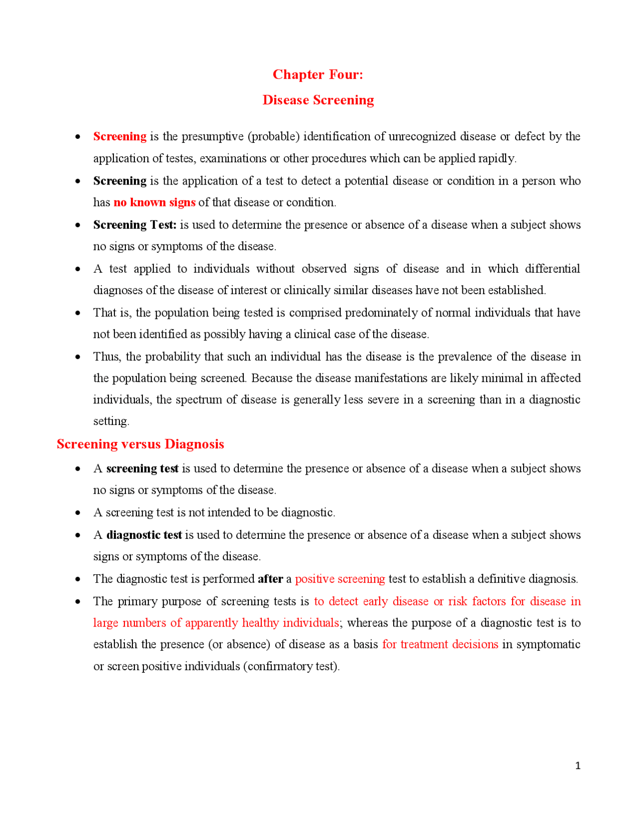 Screening Methods Ii Notes Screening Tests and Clinical Trials | Lecture notes Mathematics | Docsity