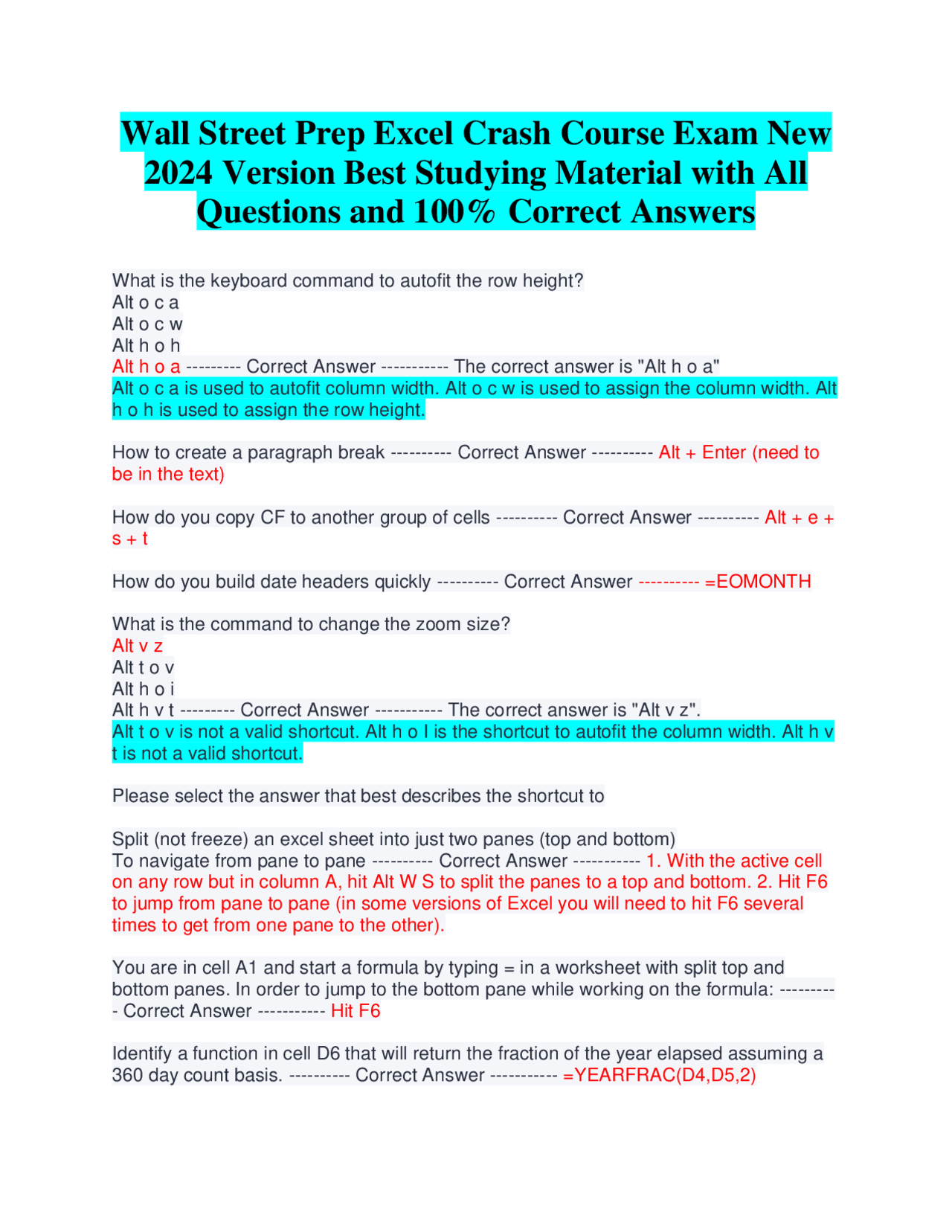 Wall Street Prep Excel Crash Course Reddit Wall Street Prep Excel Crash Course Exam New 2024 Version Best Studying