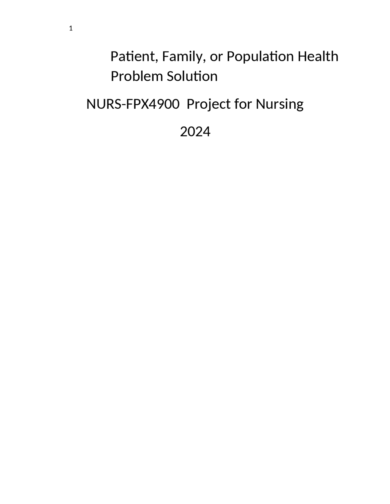 Patient, Family, or Population Health Problem Solutions | Study notes ...