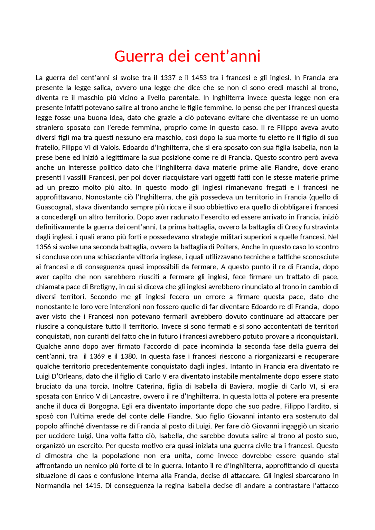 riassunto della guerra dei cent'anni | Schemi e mappe concettuali di ...