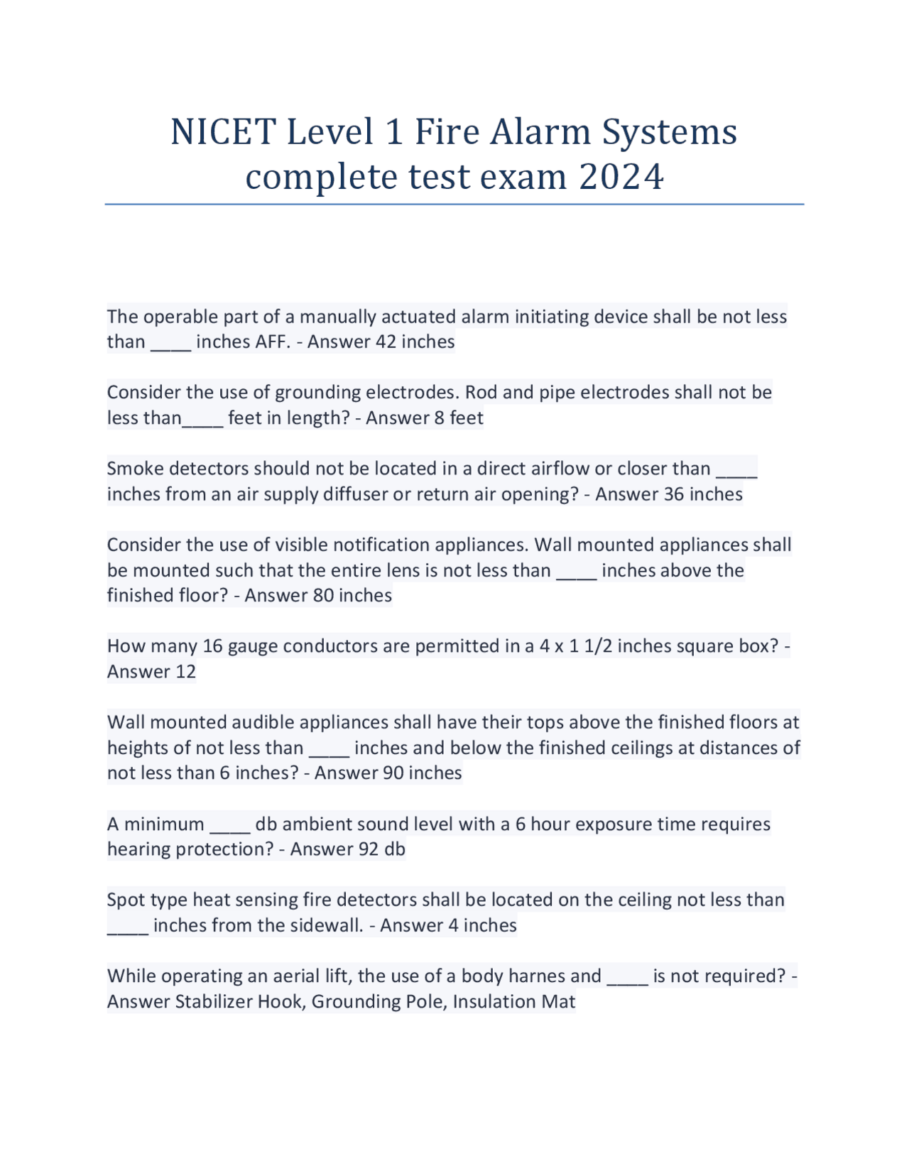 Fire Alarm System Installation and Maintenance Requirements | Exams ...