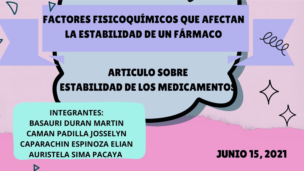 factores fisico quimicos que afectan estabilidad de un farmaco
