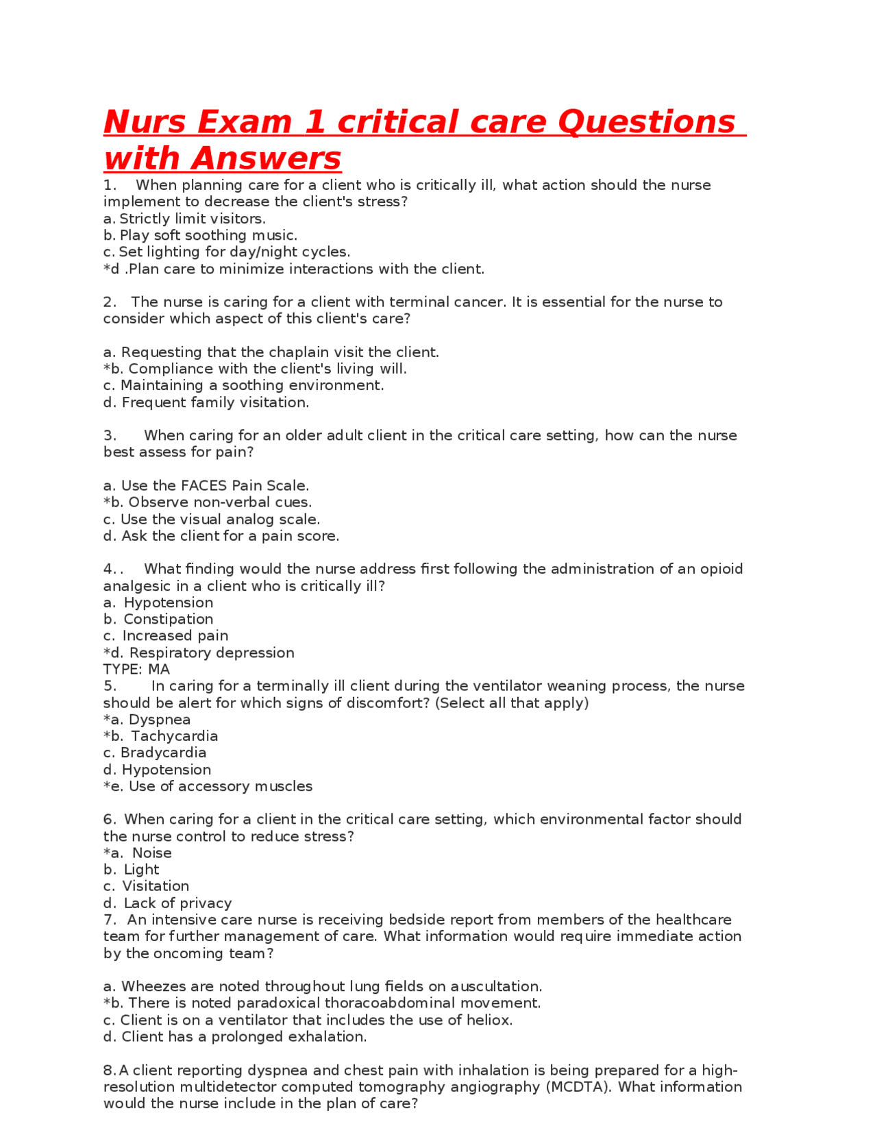 Assessment and Management of Respiratory Failure in Critically Ill