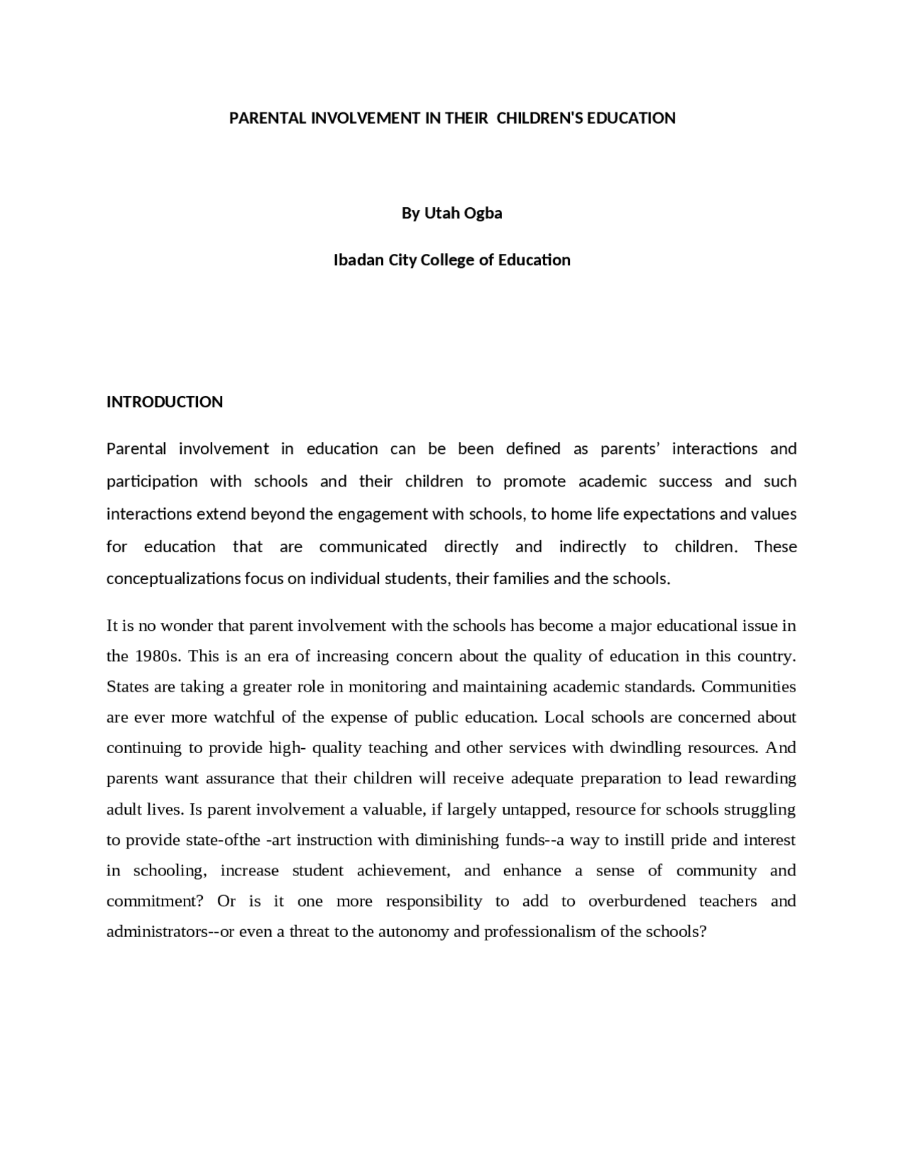 The Impact of Parental Involvement on Student Achievement and Behavior ...