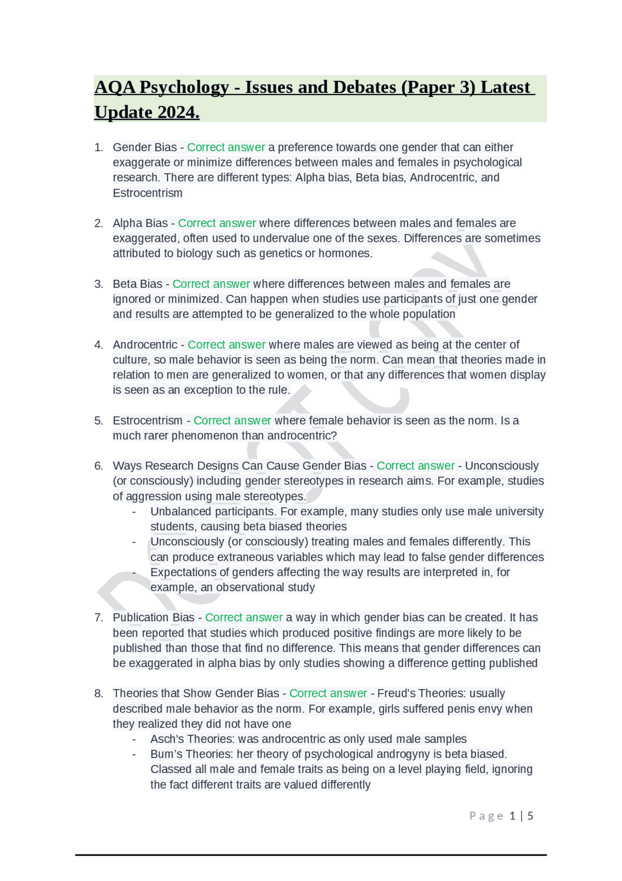 Gender and Cultural Bias in Psychological Research | Exams Psychology ...