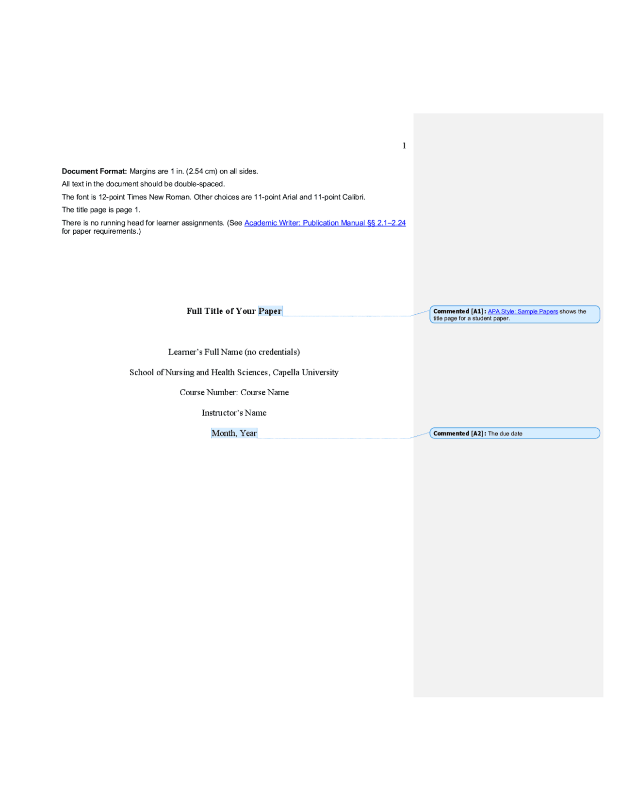 APA Style: Sample Papers | Cheat Sheet Creative writing | Docsity