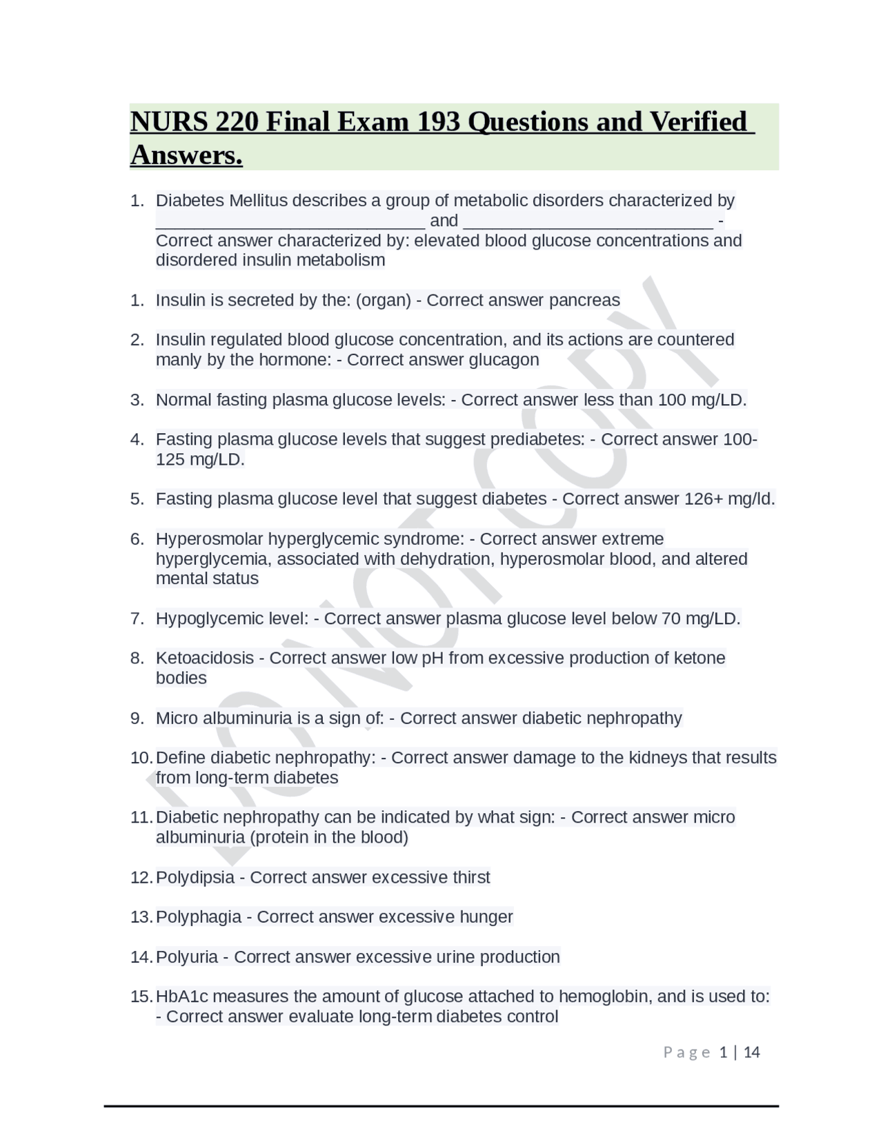 NURS 220 Final Exam 193 Questions and Verified Answers. | Exams Nursing ...