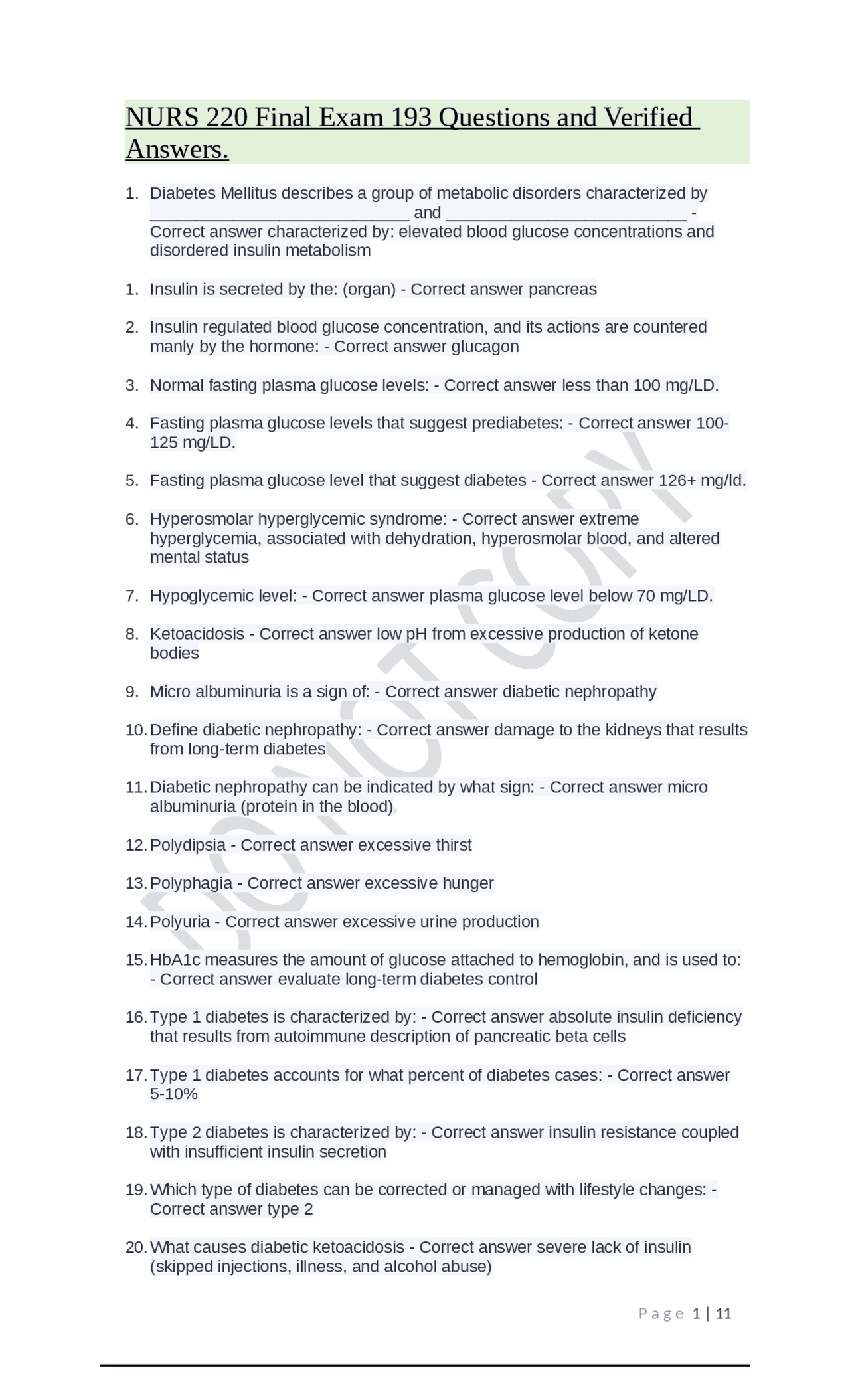 NURS 220 Final Exam 193 Questions and Verified Answers. | Exams Nursing ...