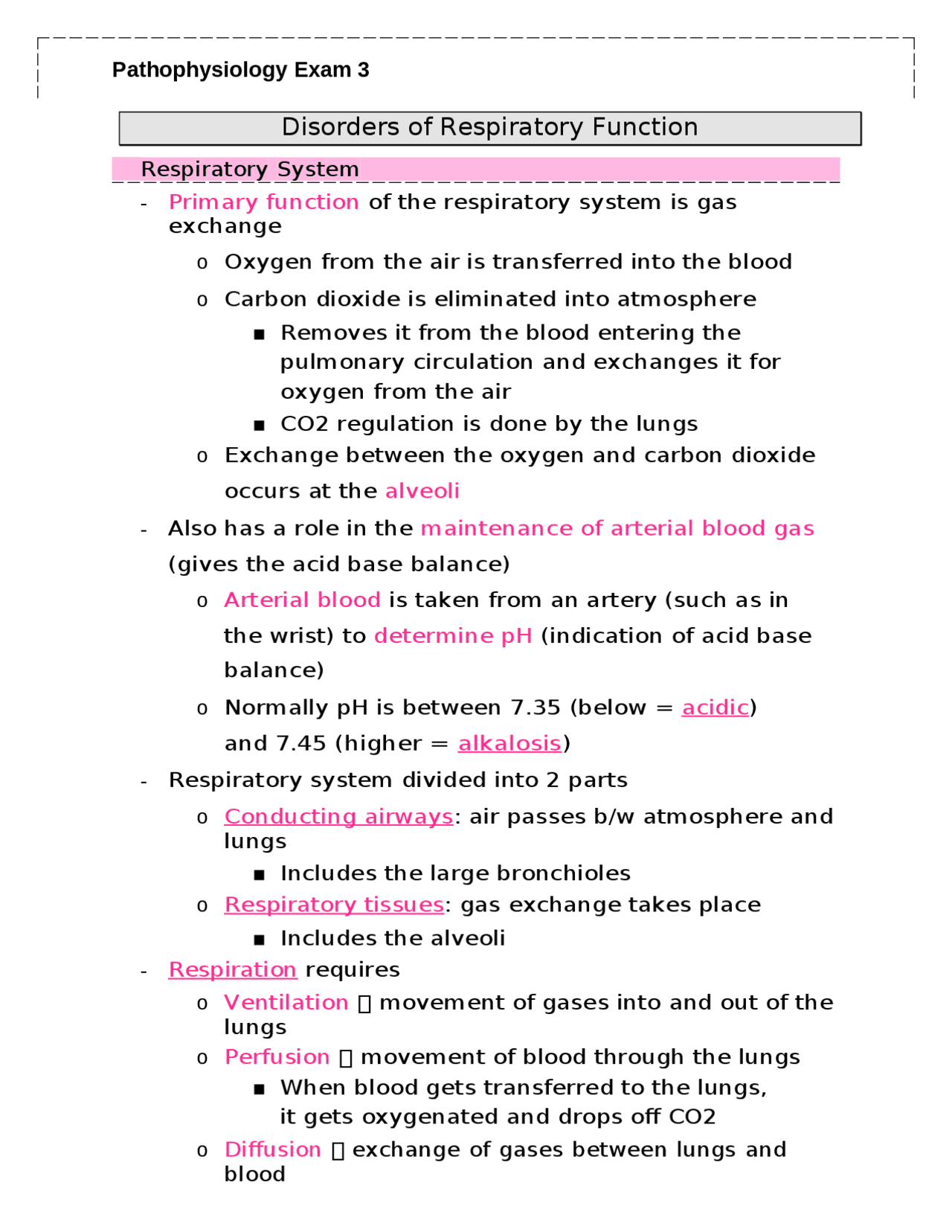 Pathophysiology Exam 3 Study Guide Notes | Study notes Pathophysiology ...
