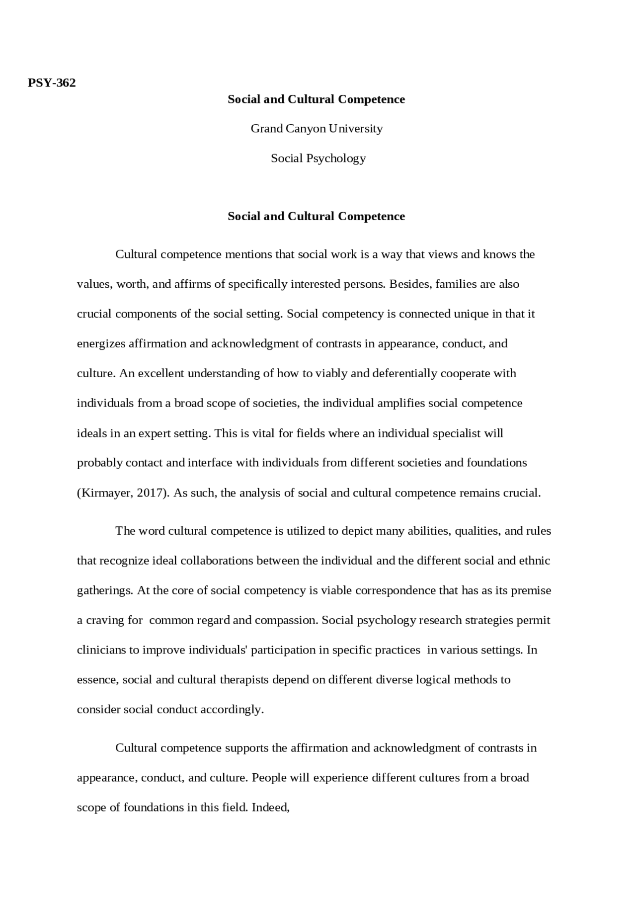 Cultural Competence in Social Work and Psychology | Lecture notes ...
