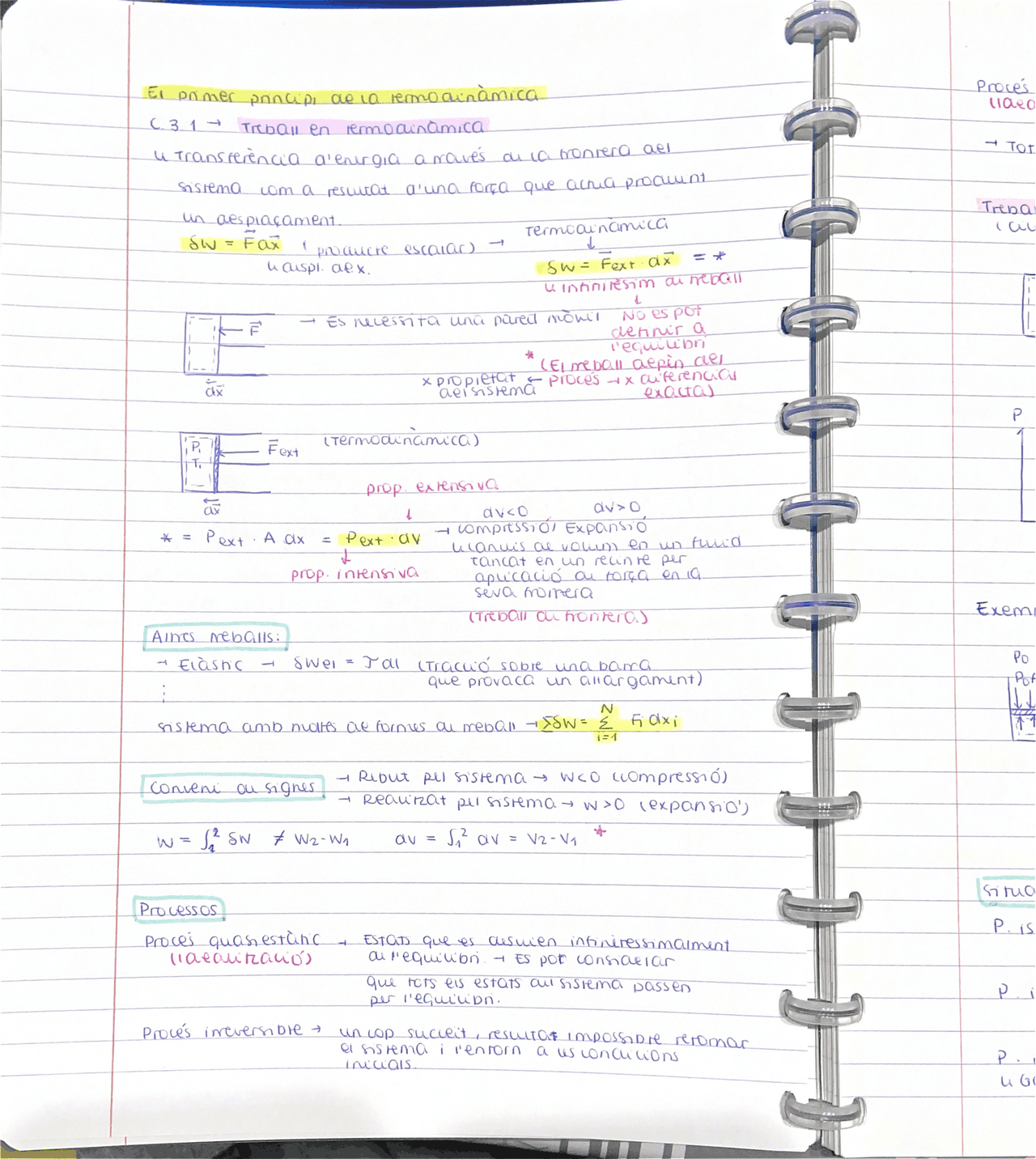 Primer Principio de la Termodinámica Termodinámica (4Q) Apuntes de