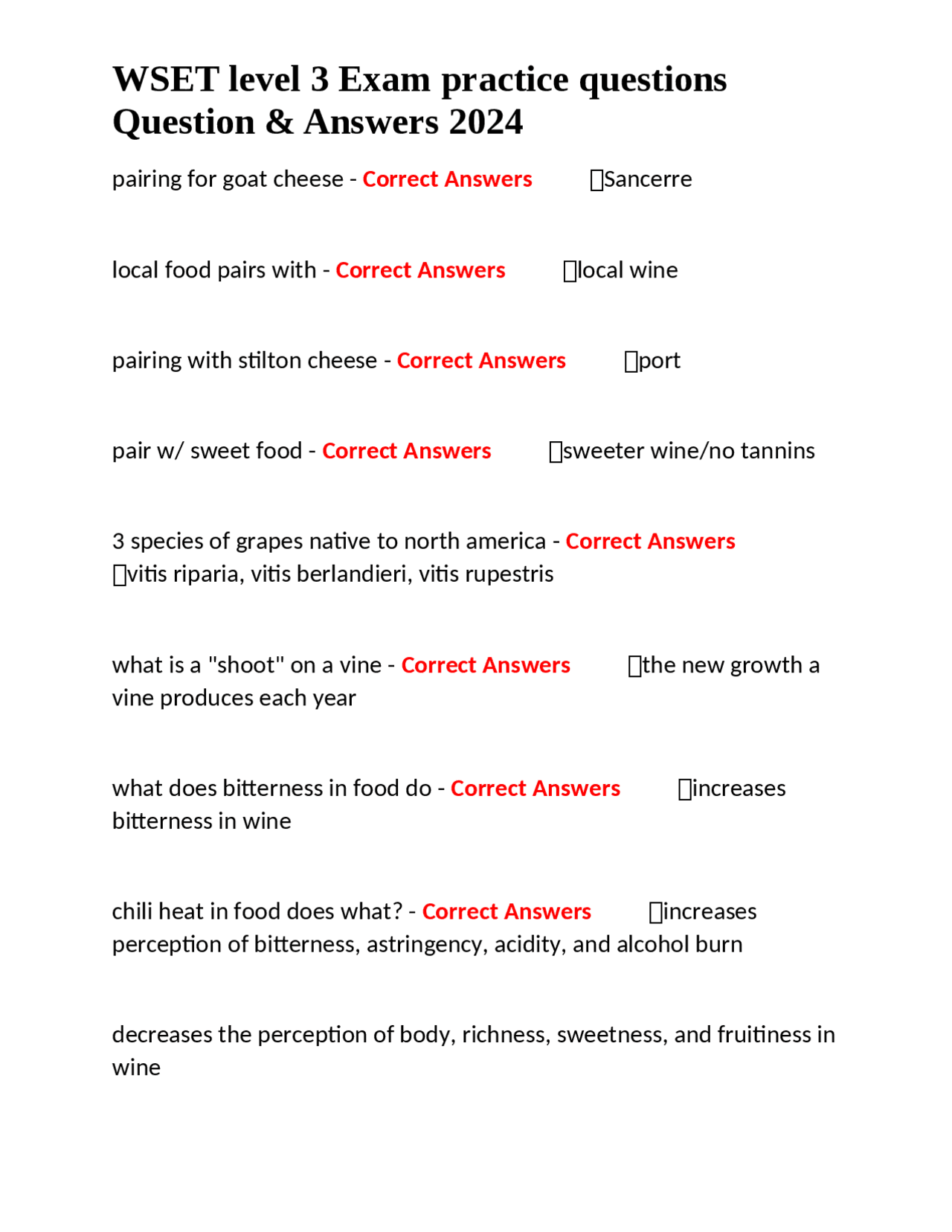 WSET level 3 Exam practice questions Question & Answers 2024