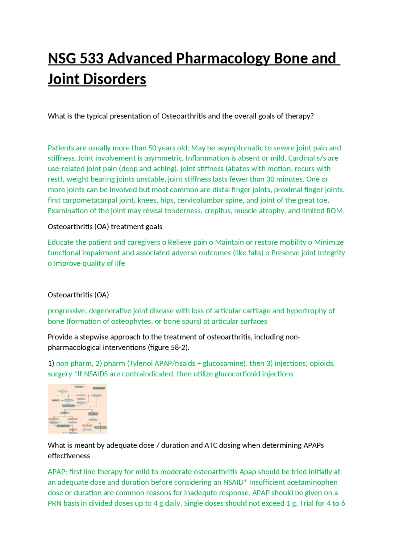 NSG 533 Advanced Pharmacology Bone and Joint Disorders Study Guide ...