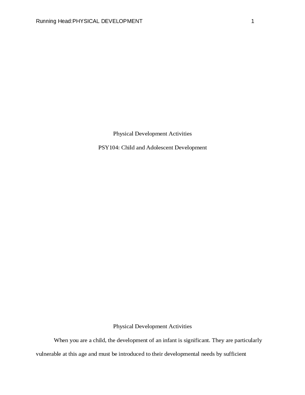 Physical Development ActivitiesPSY104: Child and Adolescent | Lecture ...