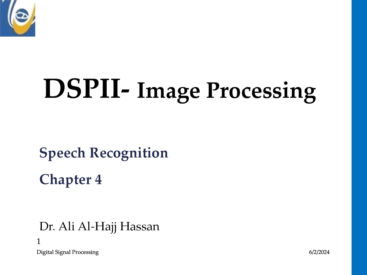 Speech Recognition in Digital Voice Processing | Slides Digital Sound ...