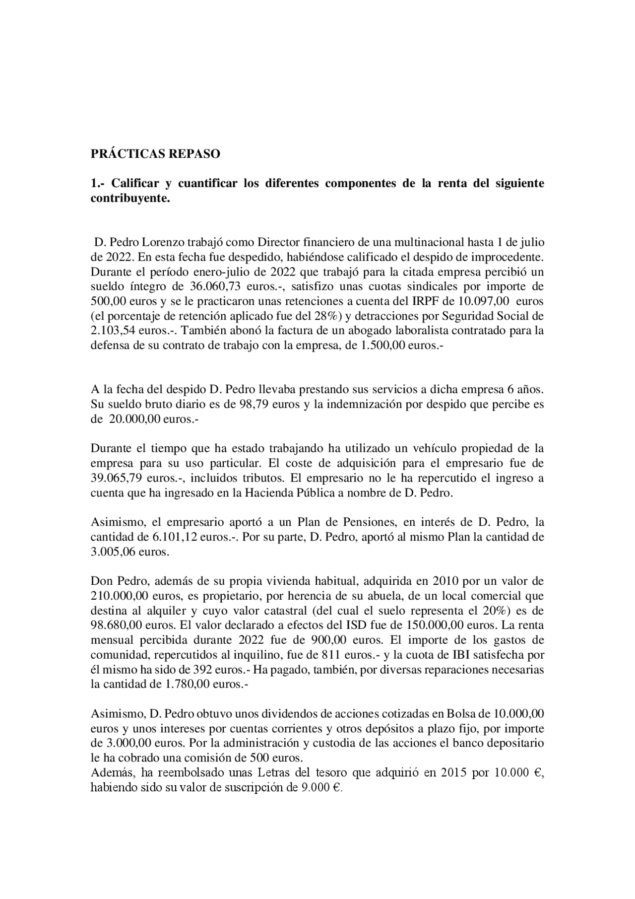 Rendimientos del Trabajo Personal y Rentas en Especie - Prof. María ...