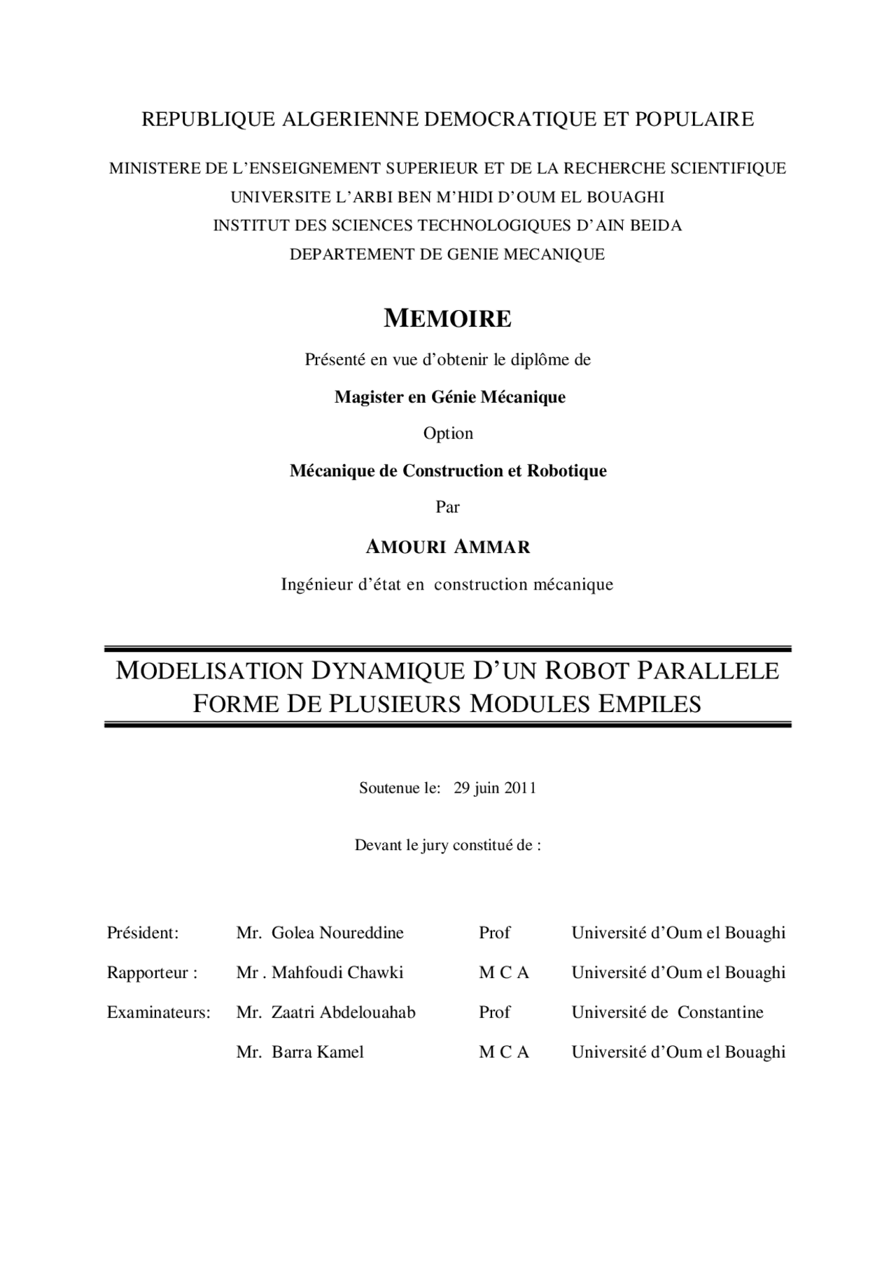 Modélisation de robotique | Study notes Digital Image Processing | Docsity